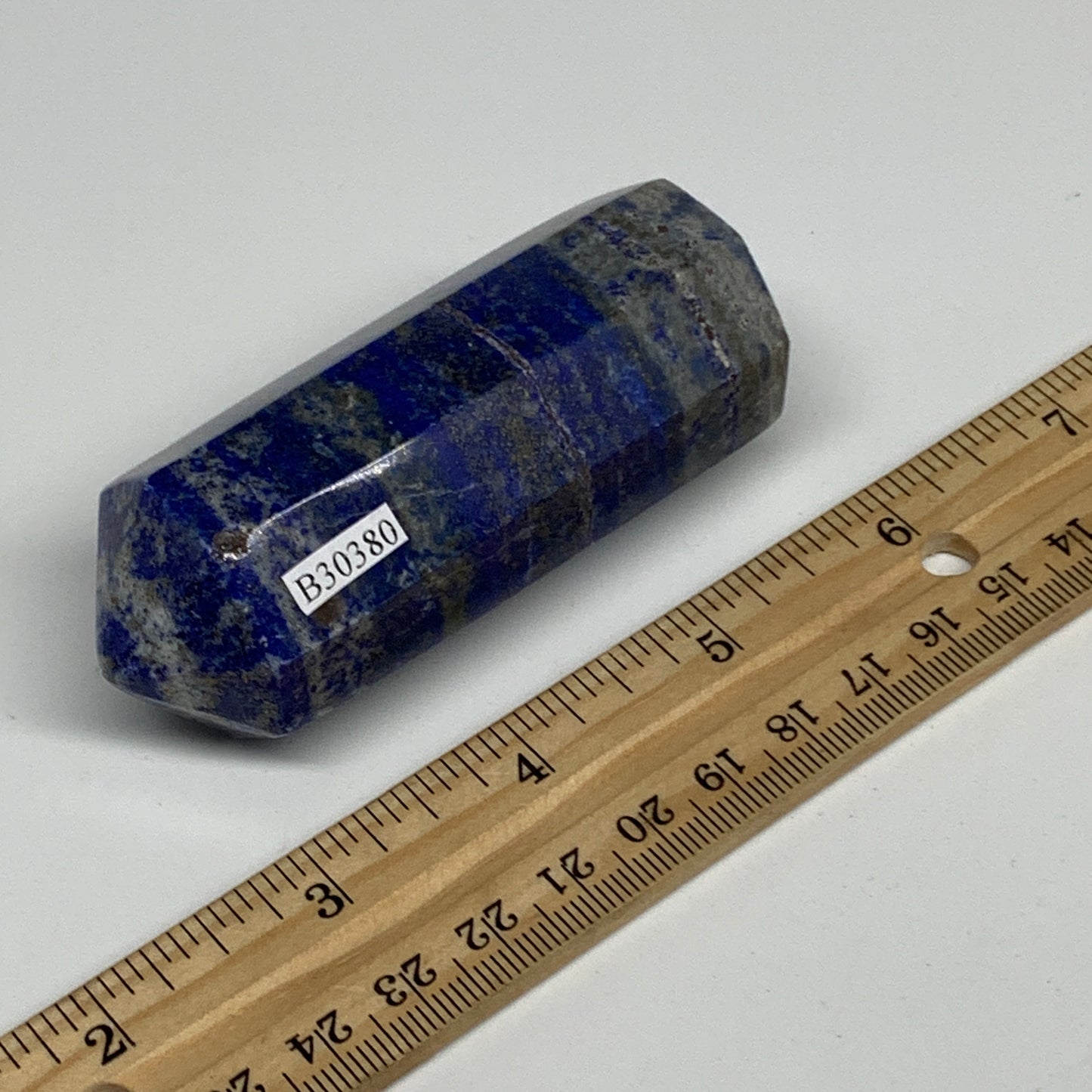 172.6g, 3.1"x1.2", Natural Lapis Lazuli Tower Point Obelisk Afghanistan,B30380