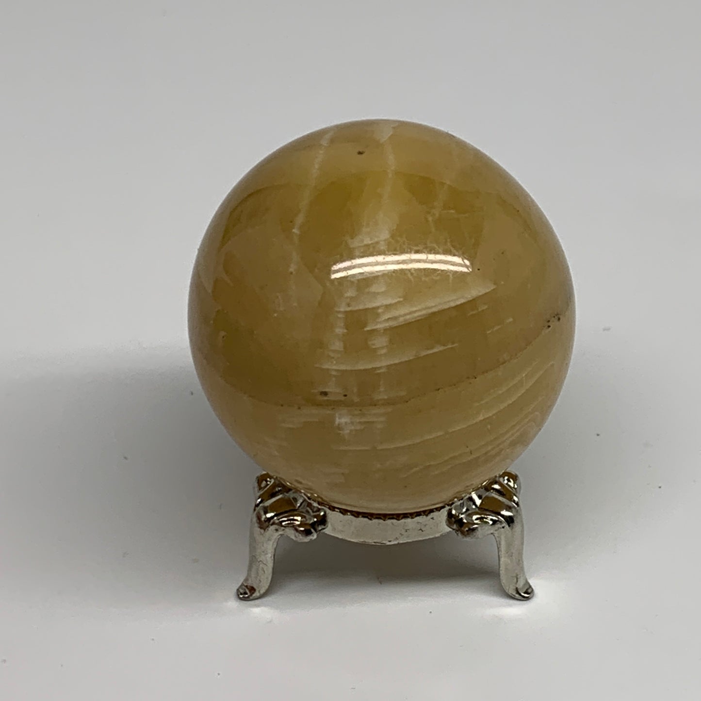 203g, 2.1"(52mm), Honey Calcite Sphere Polished Gemstone, B35319