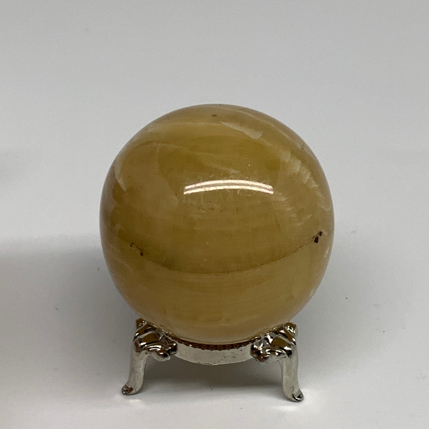 203g, 2.1"(52mm), Honey Calcite Sphere Polished Gemstone, B35319