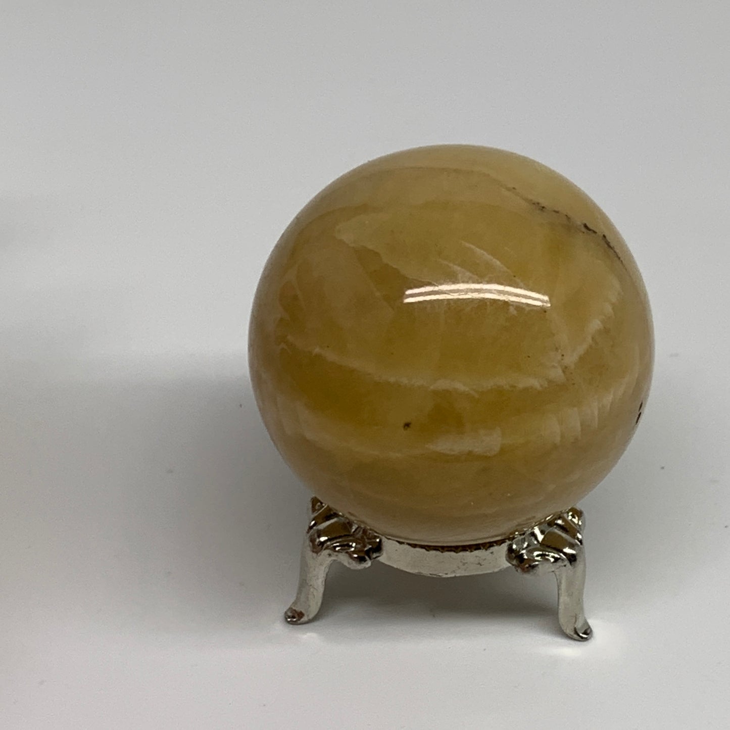 203g, 2.1"(52mm), Honey Calcite Sphere Polished Gemstone, B35319