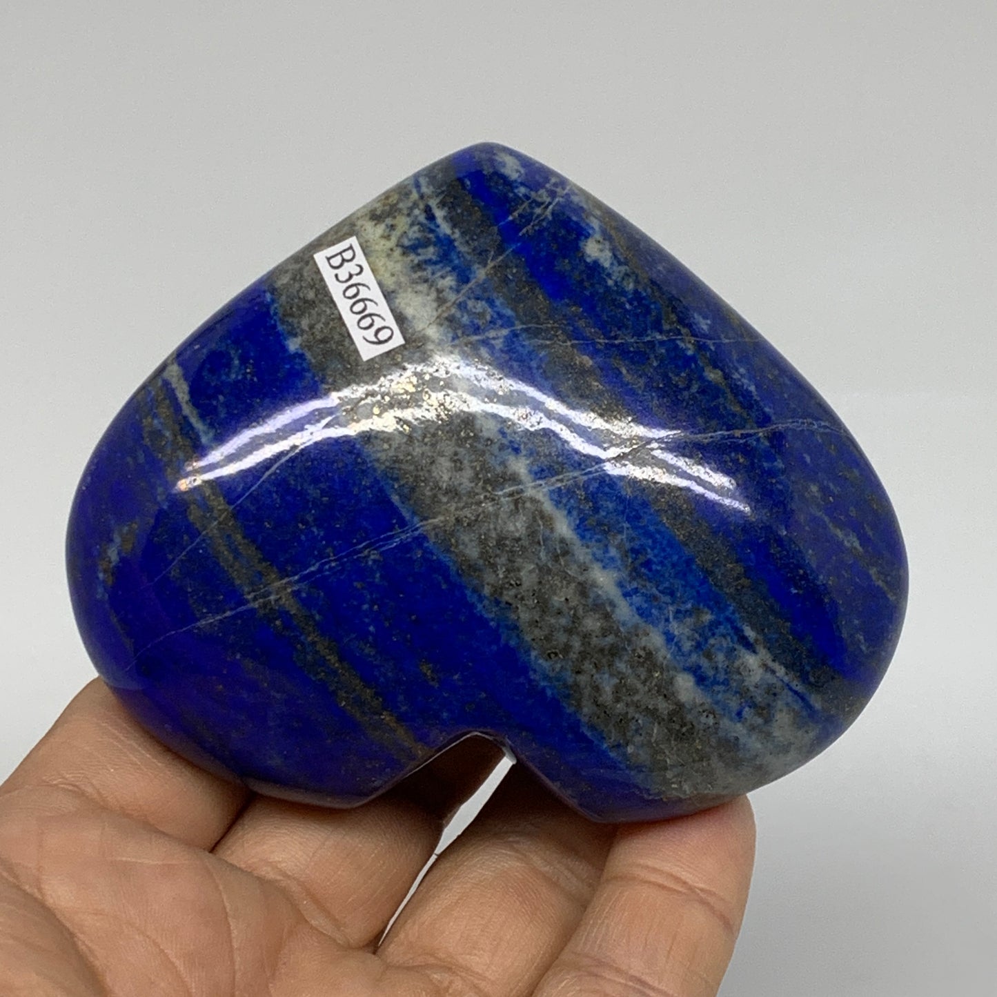 0.61 lbs, 2.8"x3.4"x1.2", Natural Lapis Lazuli Heart Polished Crystal, B36669