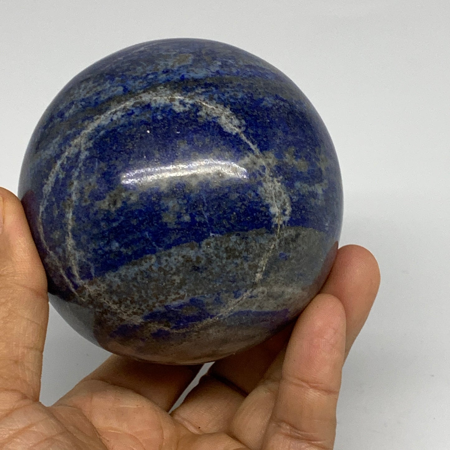 1.82 lbs, 3.2" (80mm), Lapis Lazuli Sphere Ball Gemstone @Afghanistan, B33200