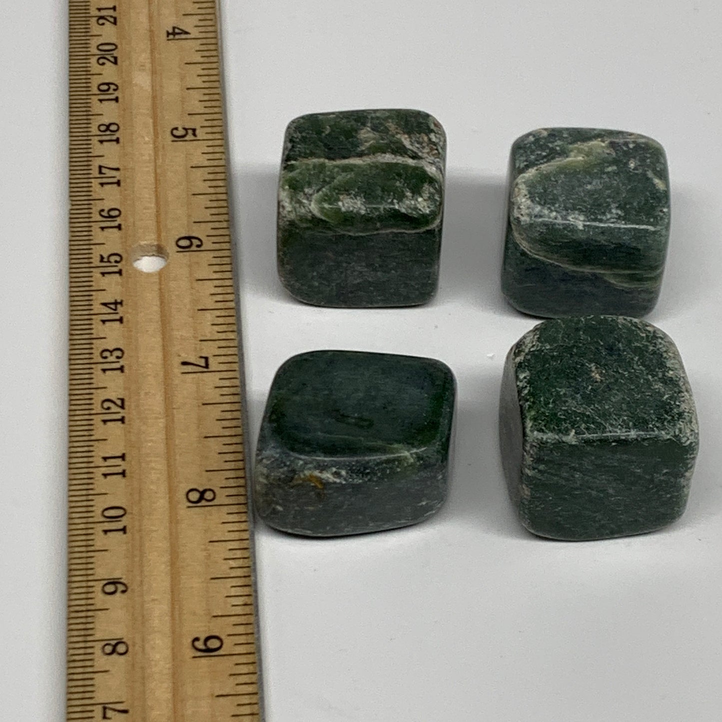 158.4g, 0.9"-1", 4pcs, Natural Nephrite Jade Tumbled Stone @Afghanistan,B31901
