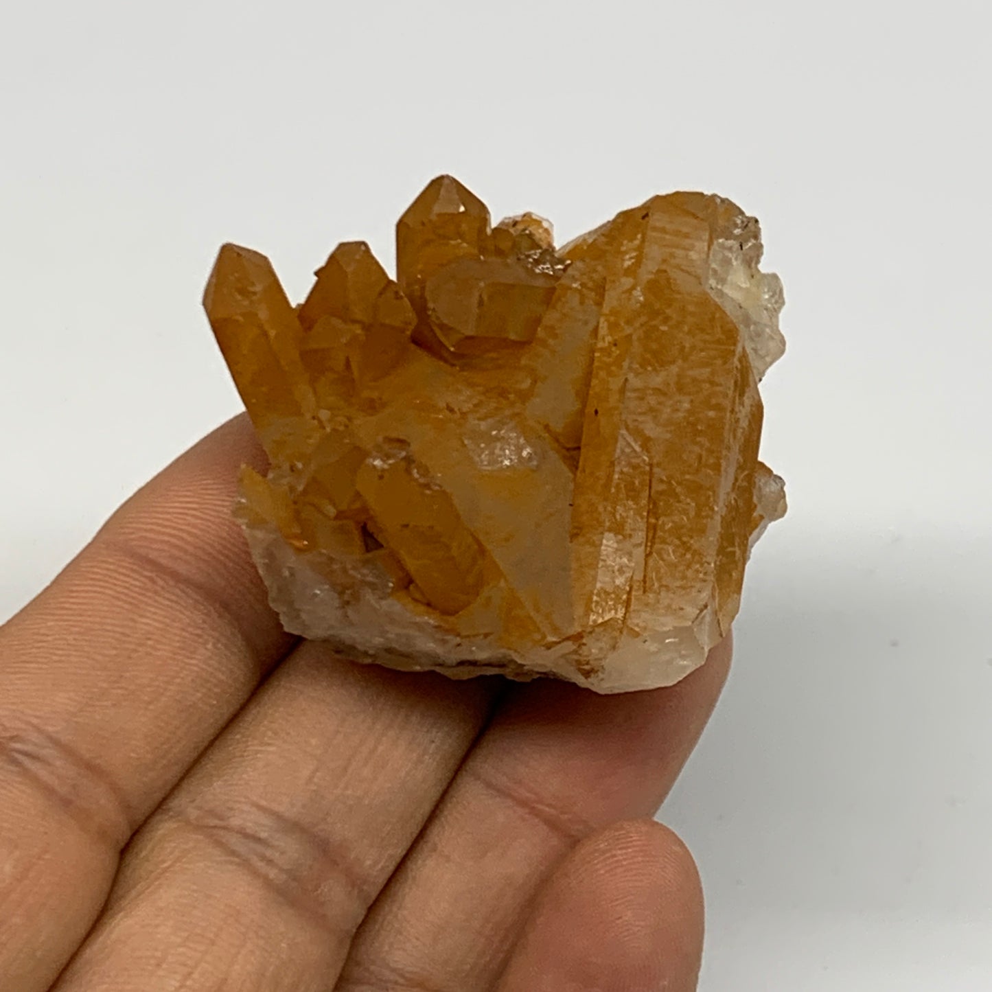 51.8g, 1.7"x1.6"x1.1", Orange Quartz Cluster Crystal Terminated @Brazil, B28897