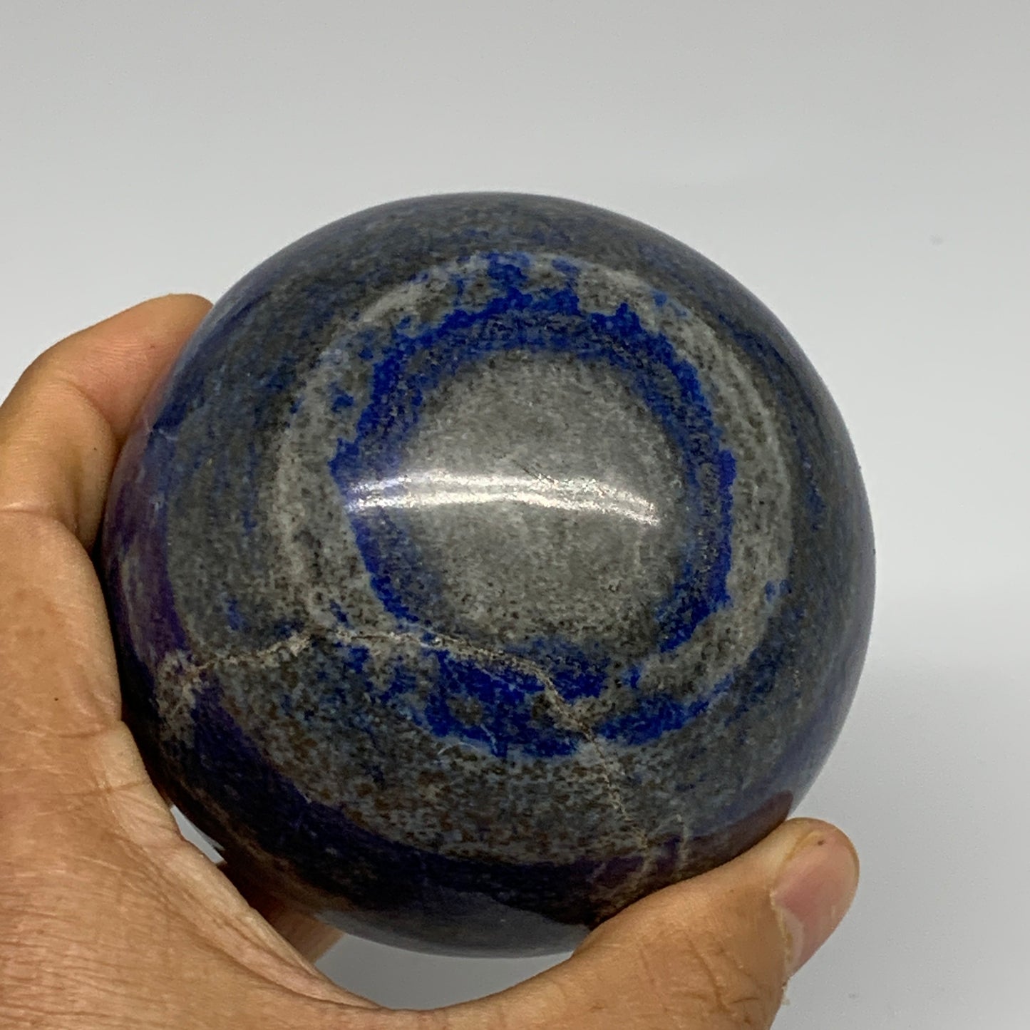 1.82 lbs, 3.2" (80mm), Lapis Lazuli Sphere Ball Gemstone @Afghanistan, B33200