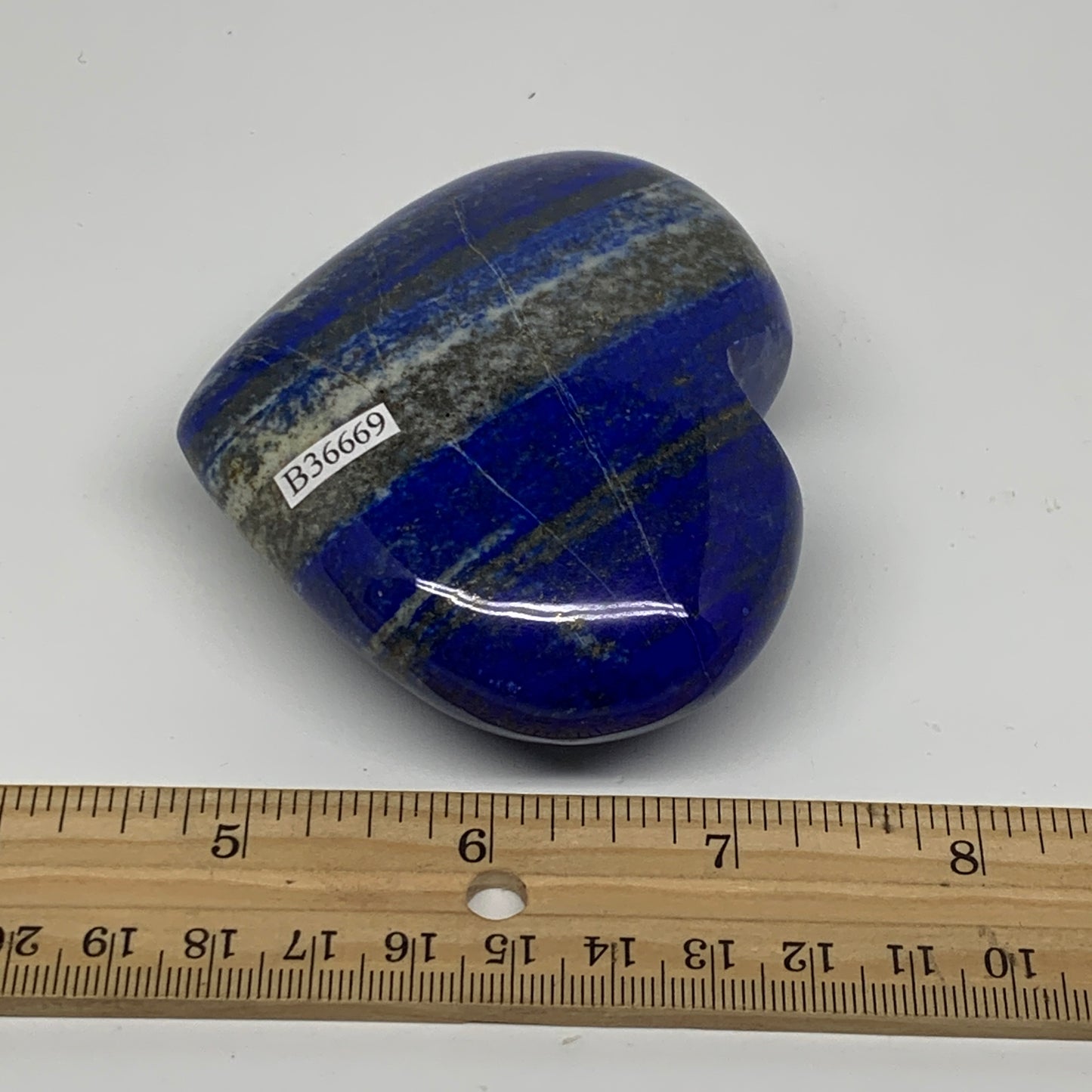 0.61 lbs, 2.8"x3.4"x1.2", Natural Lapis Lazuli Heart Polished Crystal, B36669
