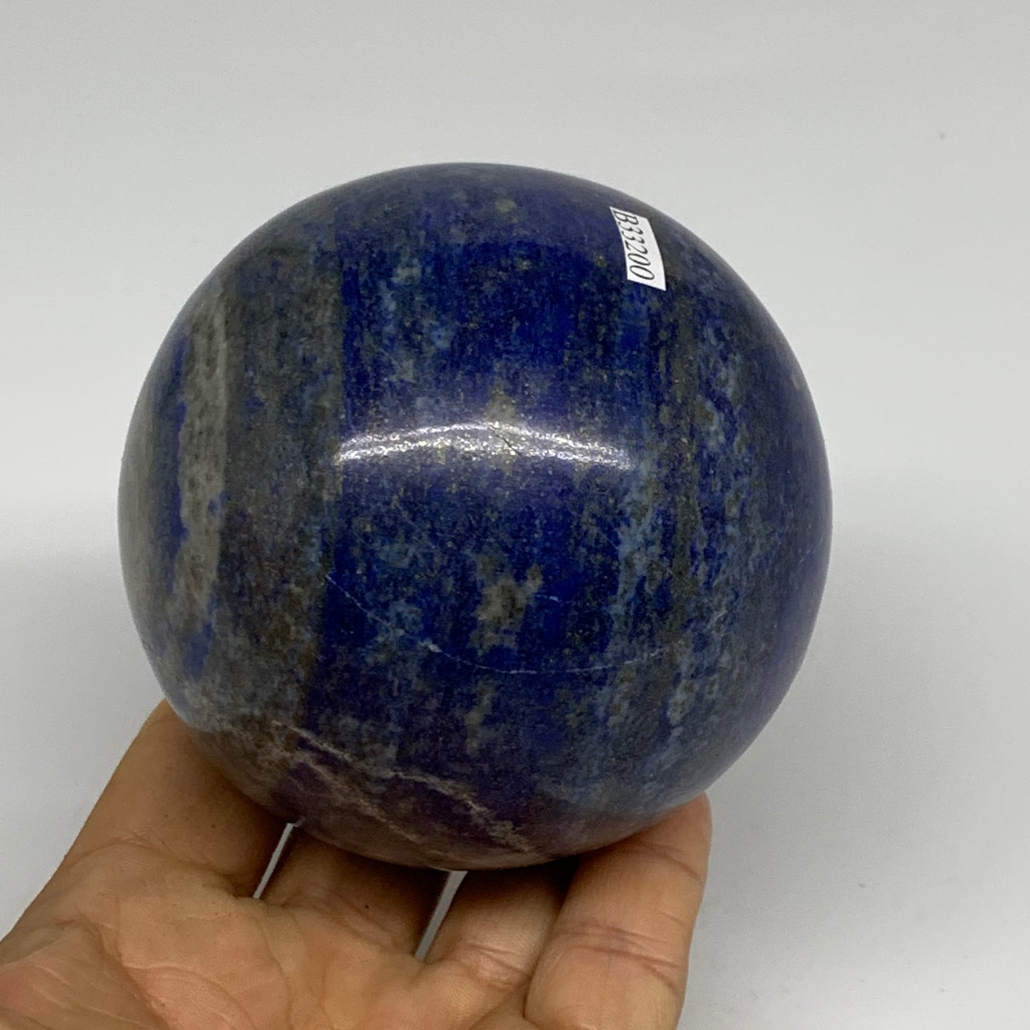 1.82 lbs, 3.2" (80mm), Lapis Lazuli Sphere Ball Gemstone @Afghanistan, B33200
