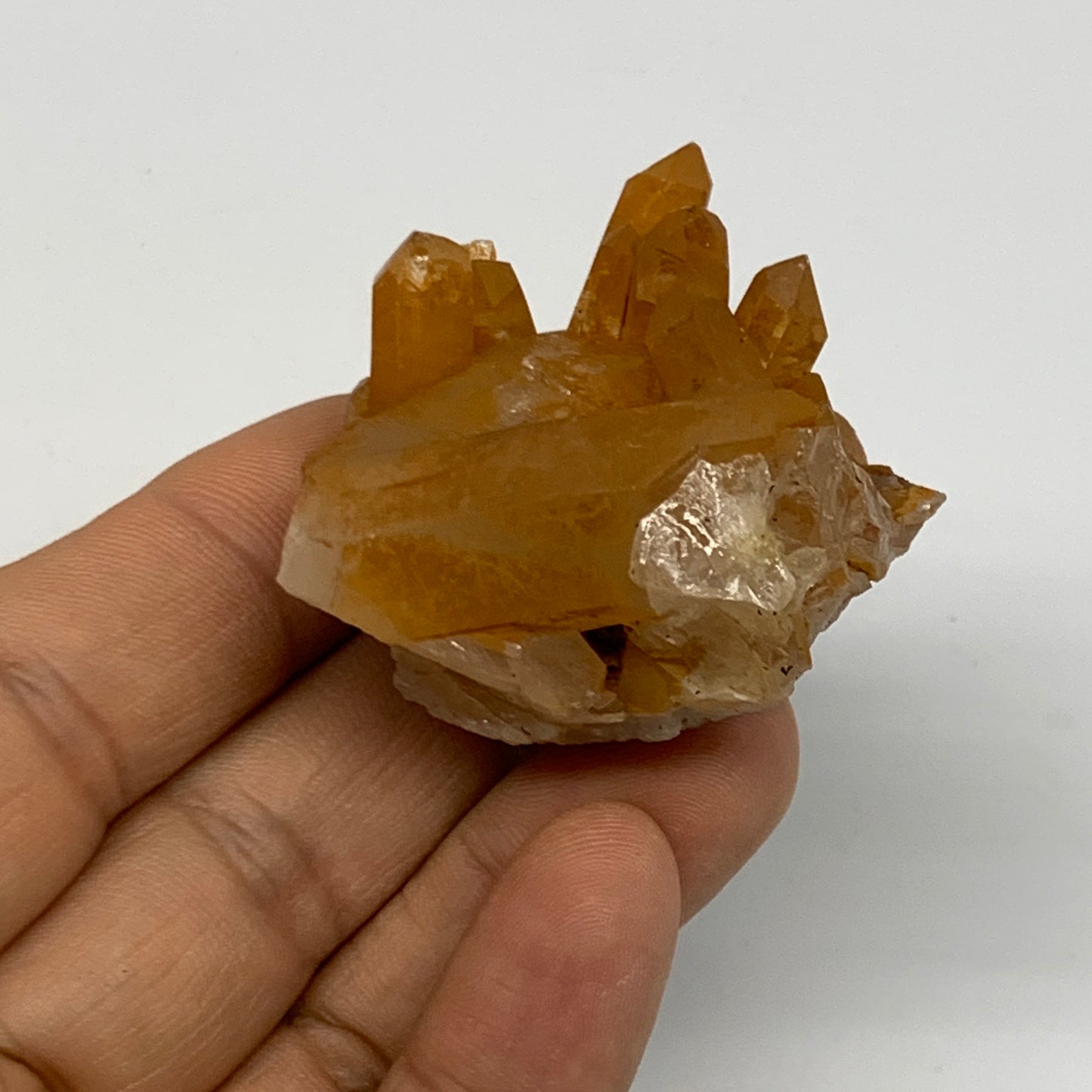 51.8g, 1.7"x1.6"x1.1", Orange Quartz Cluster Crystal Terminated @Brazil, B28897