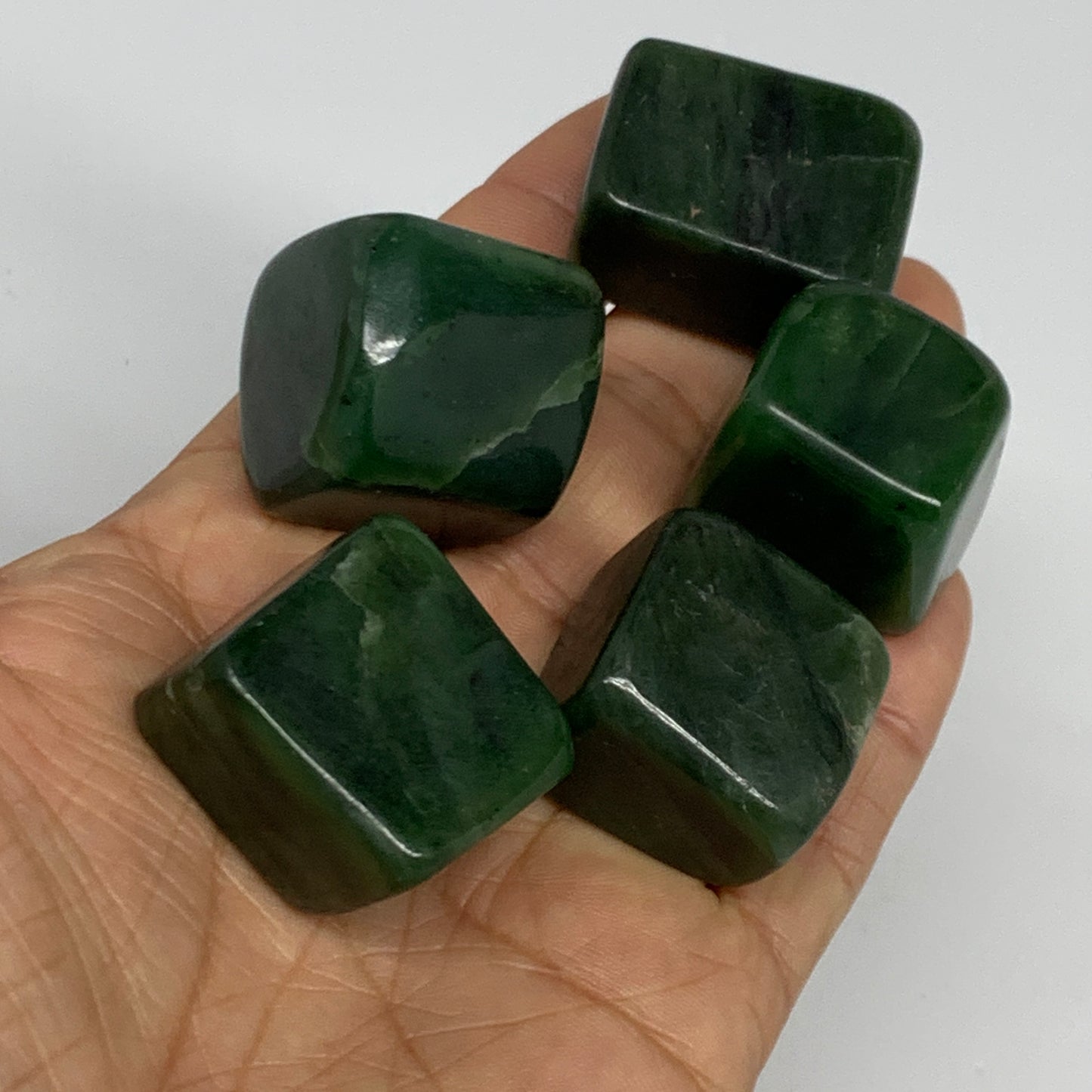 174.3g, 1"-1.2", 5pcs, Natural Nephrite Jade Tumbled Stone @Afghanistan,B31902