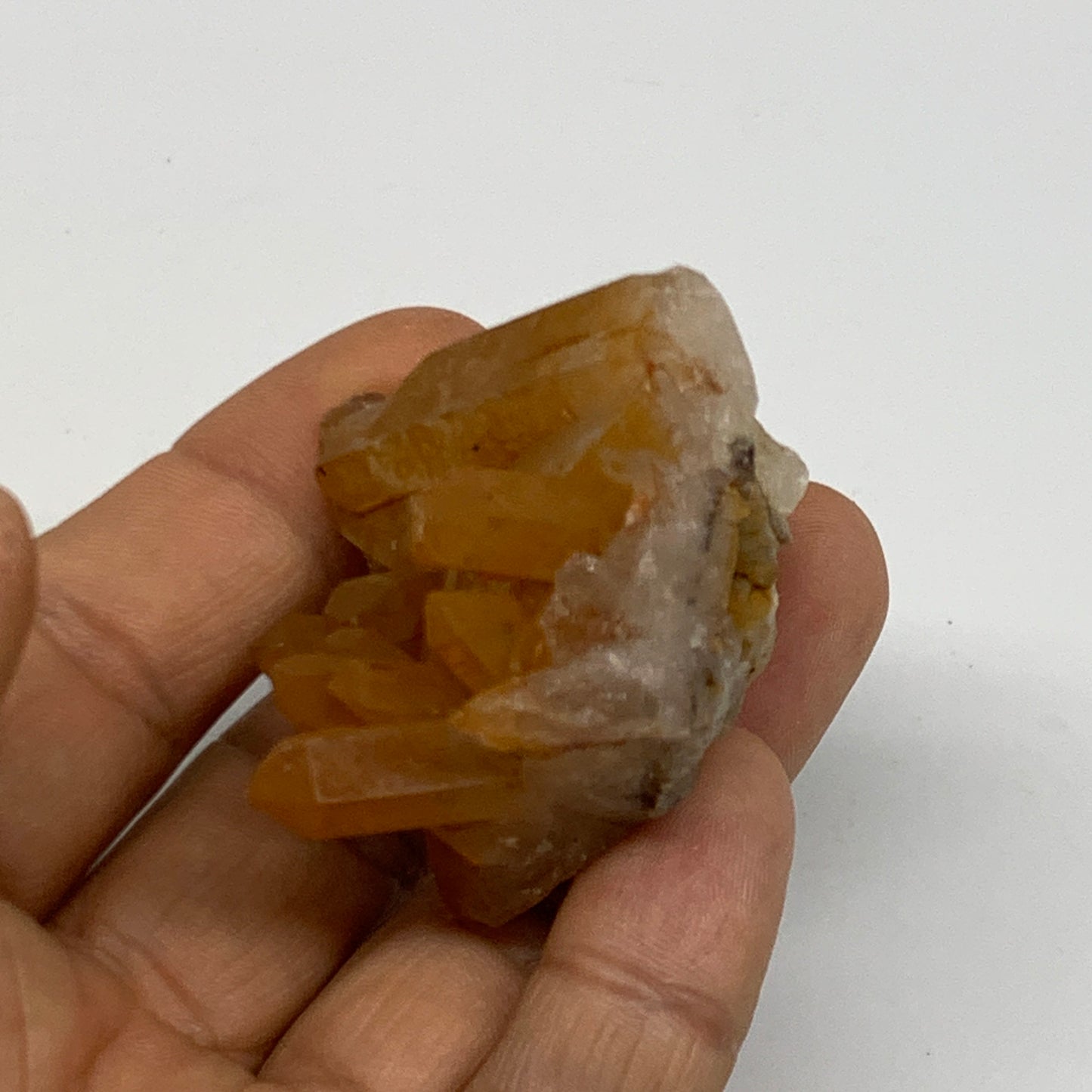 51.8g, 1.7"x1.6"x1.1", Orange Quartz Cluster Crystal Terminated @Brazil, B28897