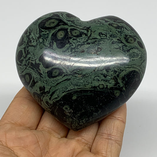 0.65 lbs, 2.9"x3.1"x1.5", Kambaba Jasper Heart Crocodile Polished Crystal, B3758