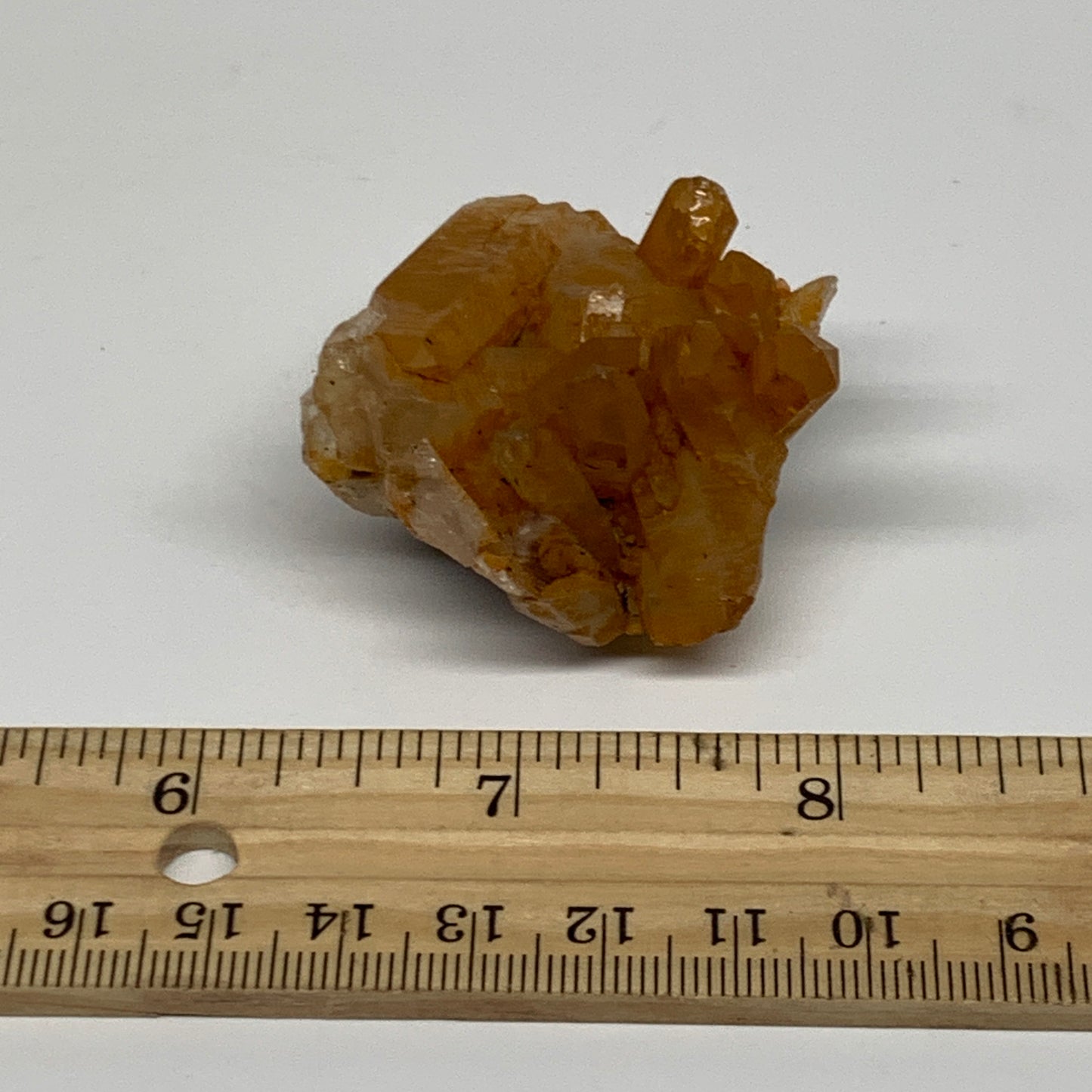 51.8g, 1.7"x1.6"x1.1", Orange Quartz Cluster Crystal Terminated @Brazil, B28897