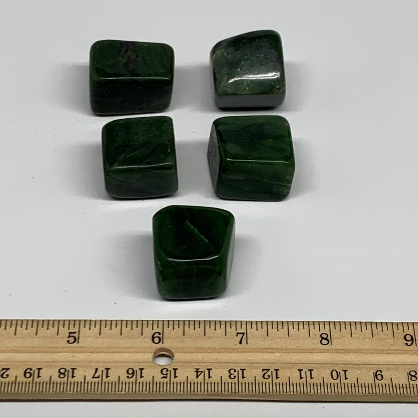 174.3g, 1"-1.2", 5pcs, Natural Nephrite Jade Tumbled Stone @Afghanistan,B31902