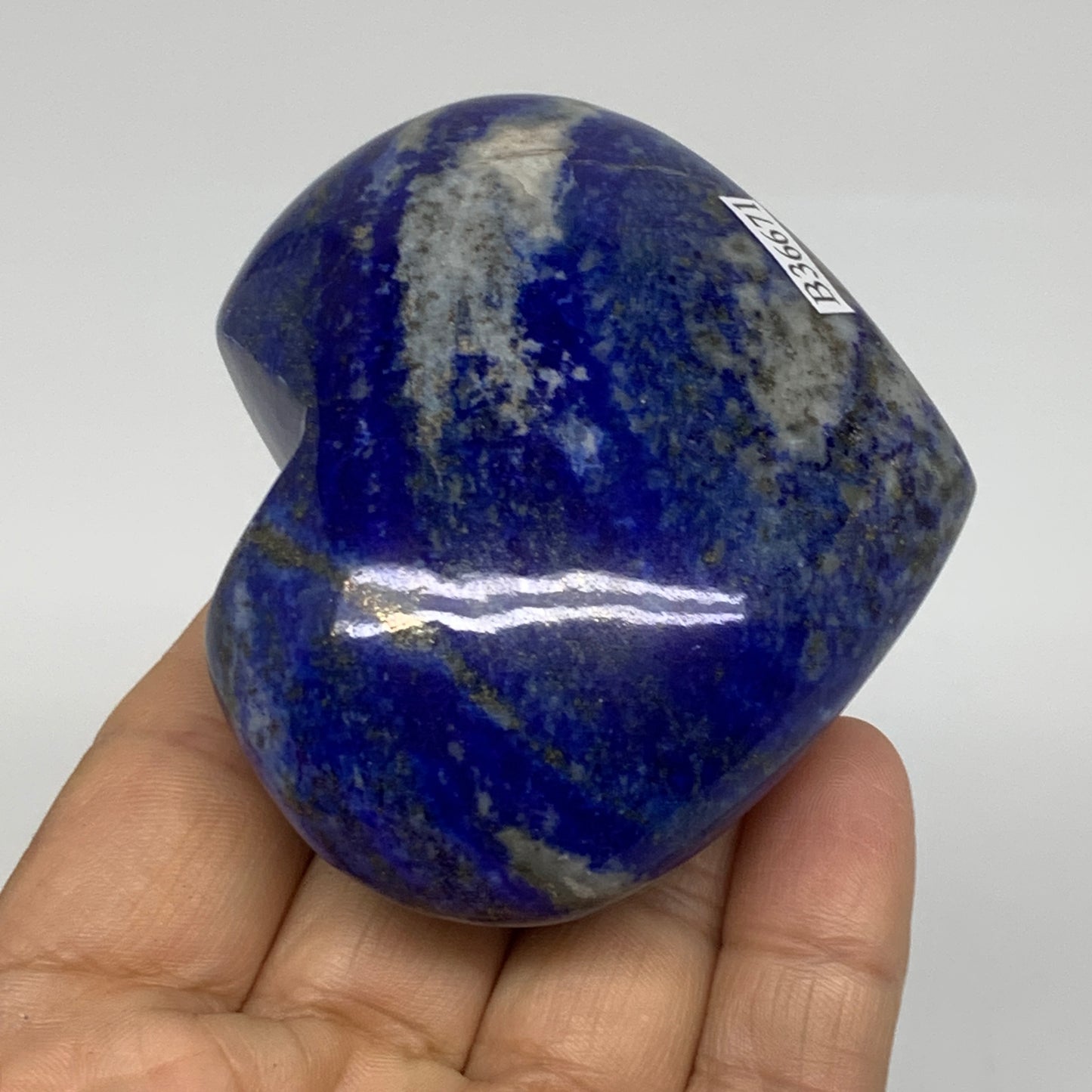 0.44 lbs, 2.5"x2.9"x1.2", Natural Lapis Lazuli Heart Polished Crystal, B36671