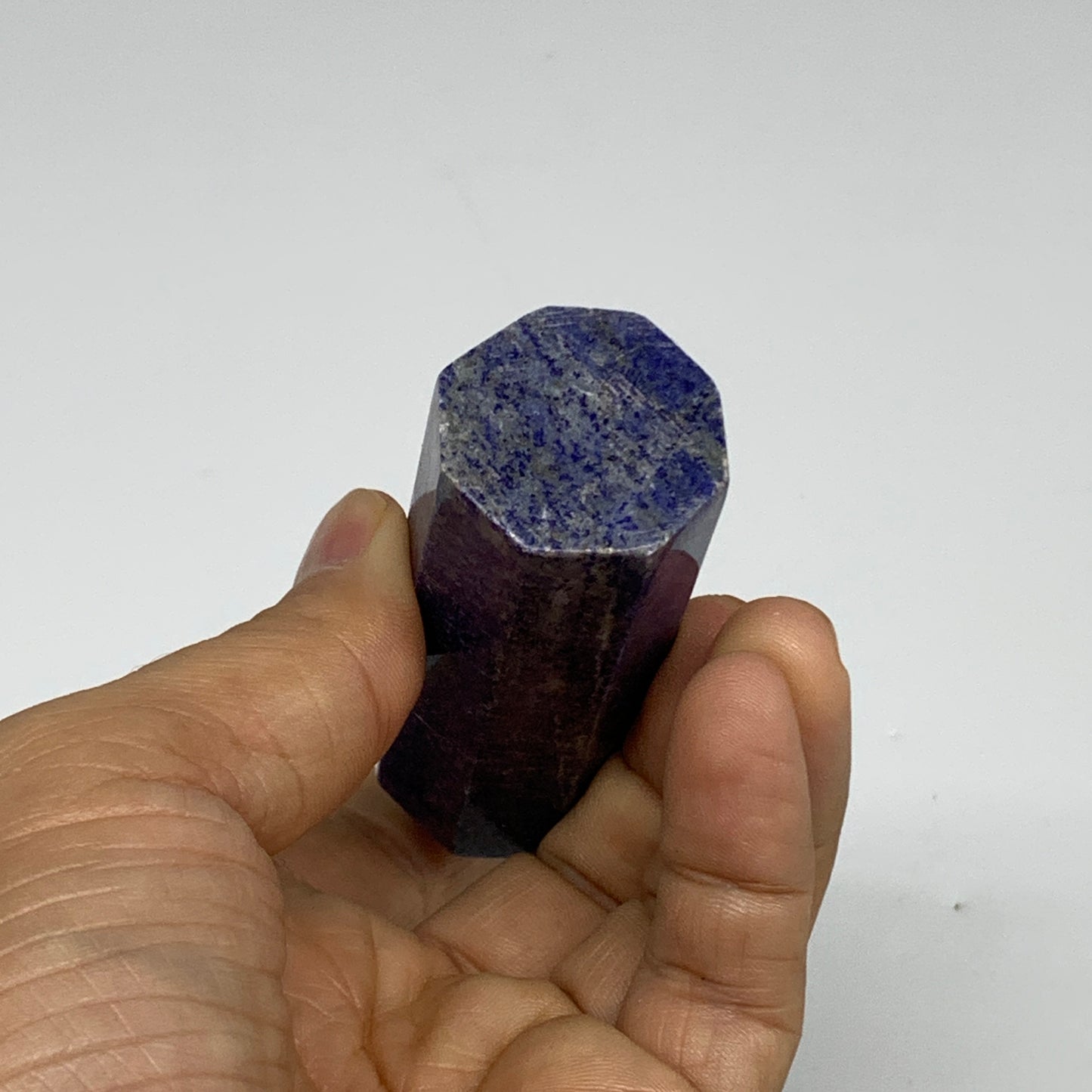 132.2g, 3.1"x1", Natural Lapis Lazuli Tower Point Obelisk Afghanistan,B30382