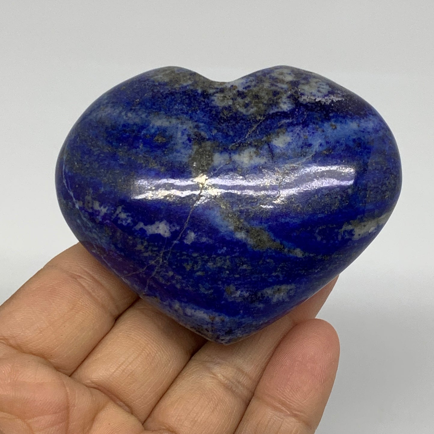 0.44 lbs, 2.5"x2.9"x1.2", Natural Lapis Lazuli Heart Polished Crystal, B36671