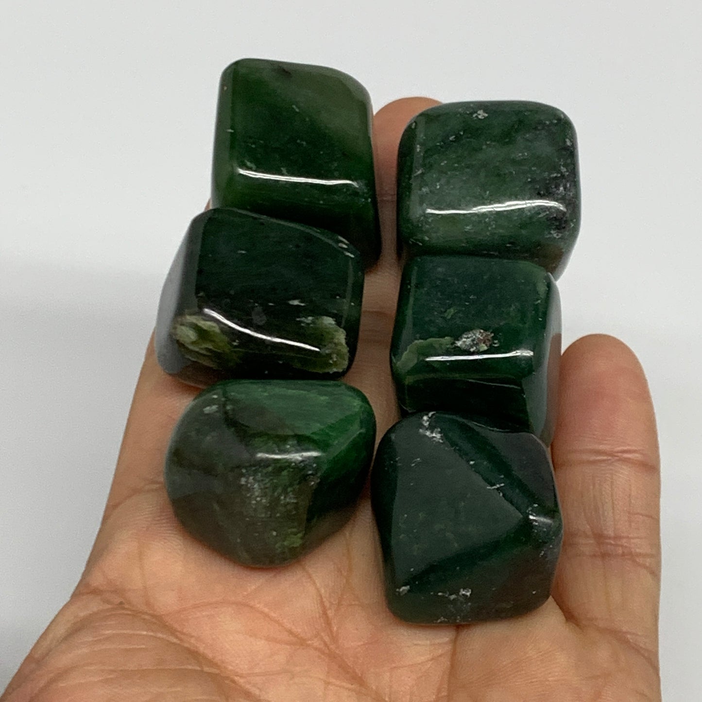 152.4g, 0.8"-0.9", 6pcs, Natural Nephrite Jade Tumbled Stone @Afghanistan,B31903