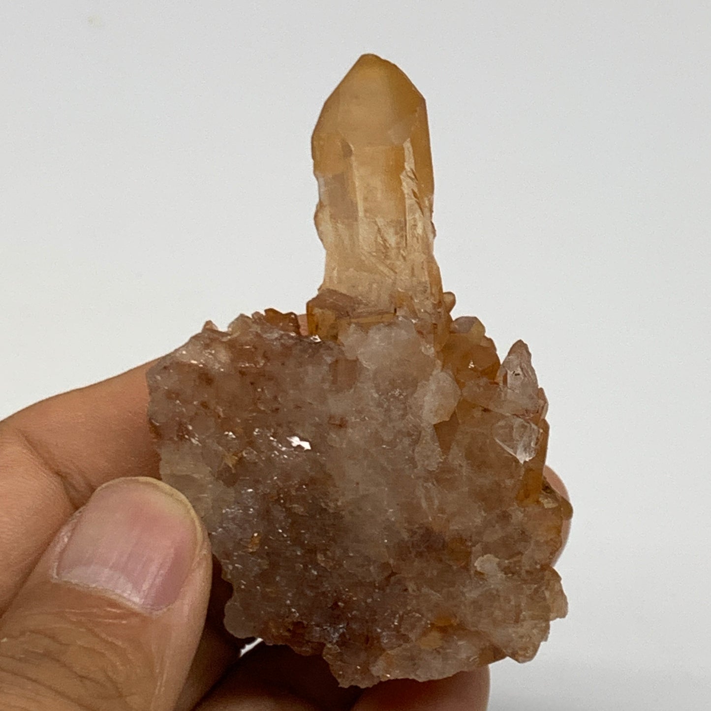 39.1g, 2.6"x1.6"x0.7", Orange Quartz Cluster Crystal Terminated @Brazil, B28898