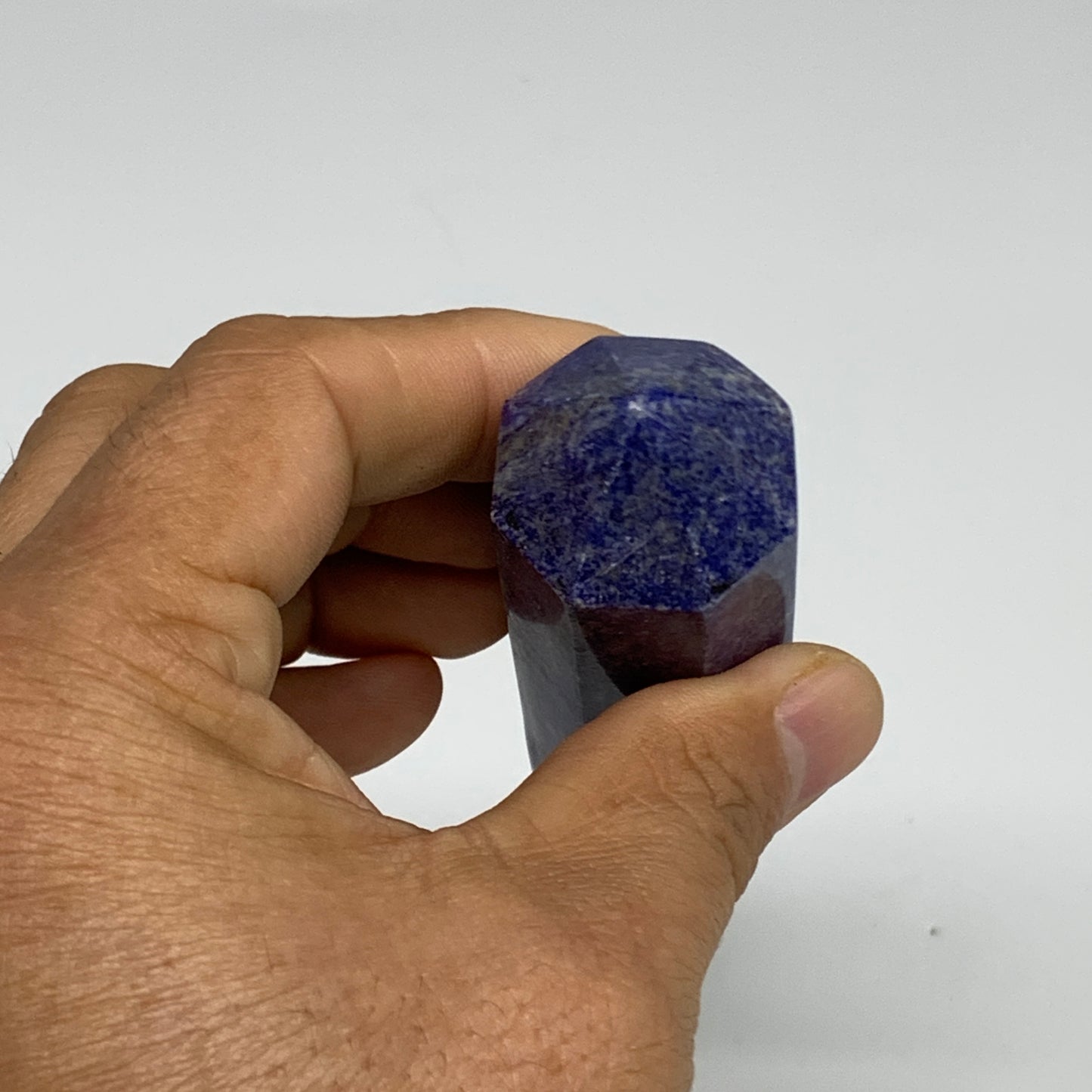 132.2g, 3.1"x1", Natural Lapis Lazuli Tower Point Obelisk Afghanistan,B30382