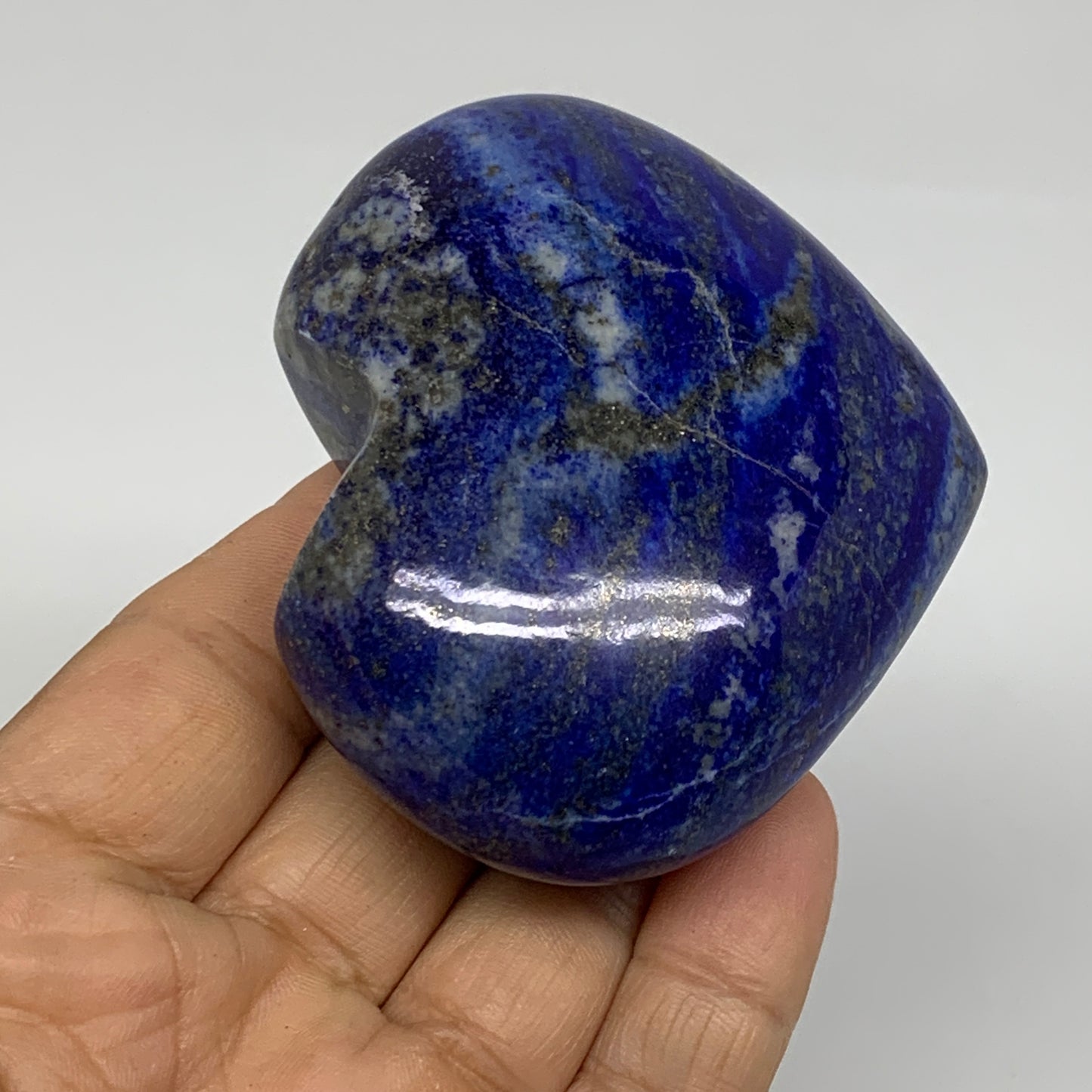 0.44 lbs, 2.5"x2.9"x1.2", Natural Lapis Lazuli Heart Polished Crystal, B36671