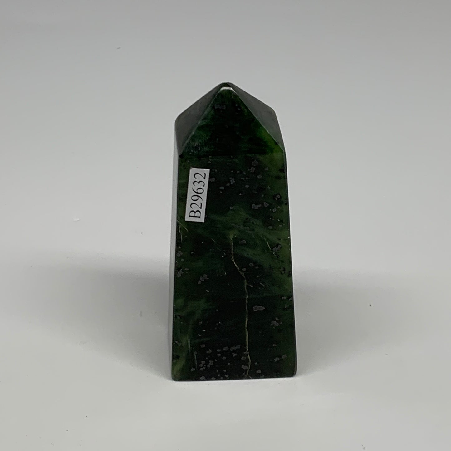 144.7g, 3.3"x1.4"x1", Serpentine Point Tower Obelisk Crystal @Pakistan, B29632