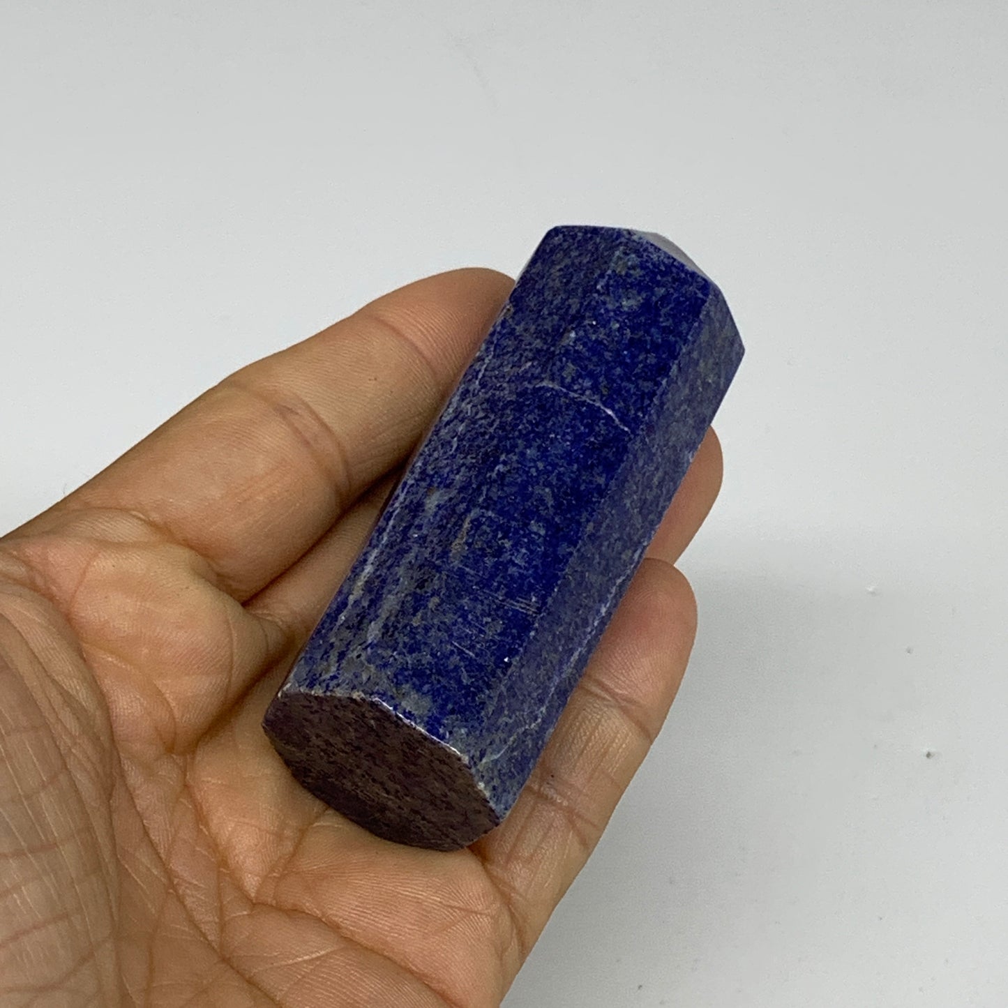 132.2g, 3.1"x1", Natural Lapis Lazuli Tower Point Obelisk Afghanistan,B30382
