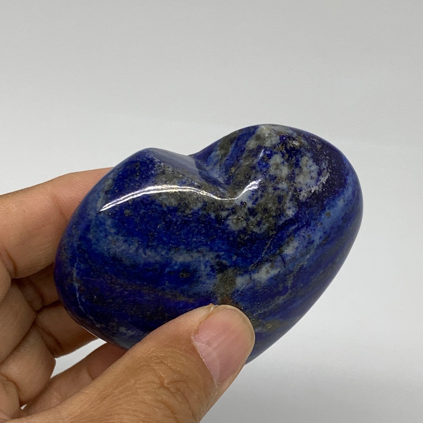 0.44 lbs, 2.5"x2.9"x1.2", Natural Lapis Lazuli Heart Polished Crystal, B36671