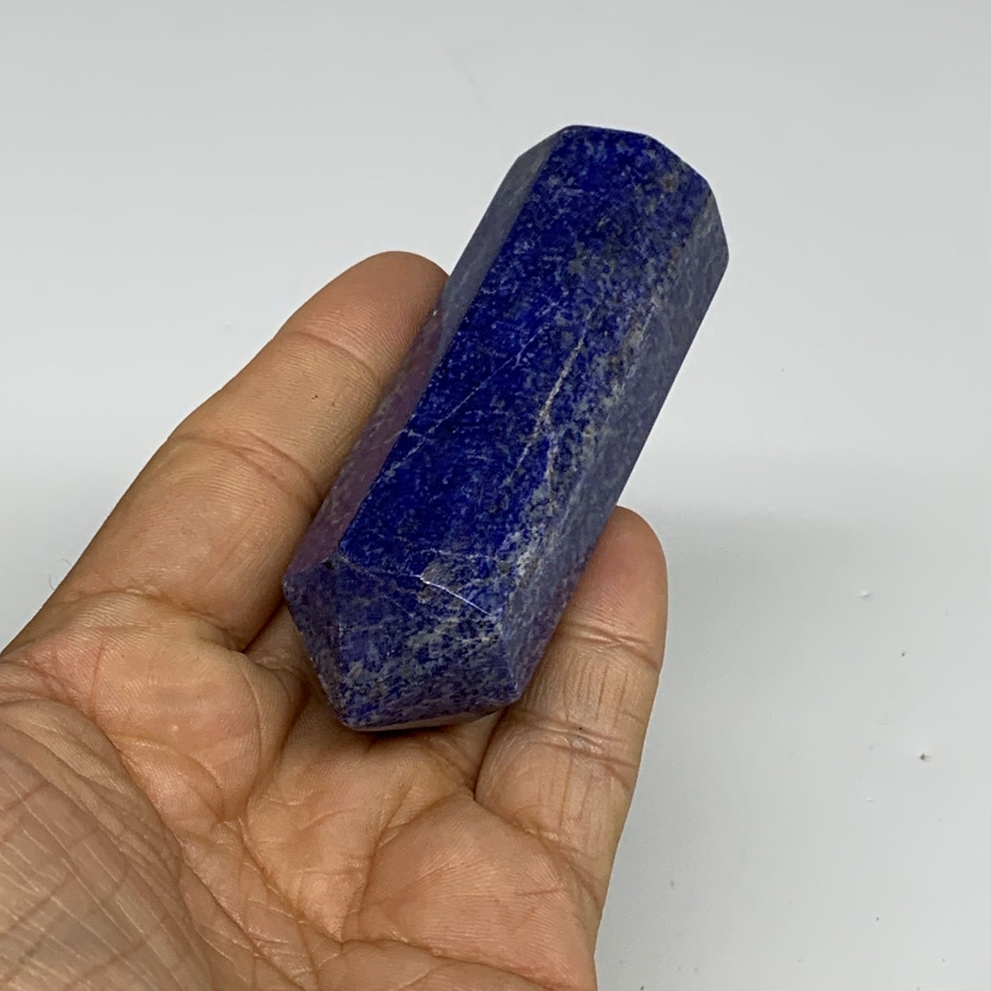 132.2g, 3.1"x1", Natural Lapis Lazuli Tower Point Obelisk Afghanistan,B30382