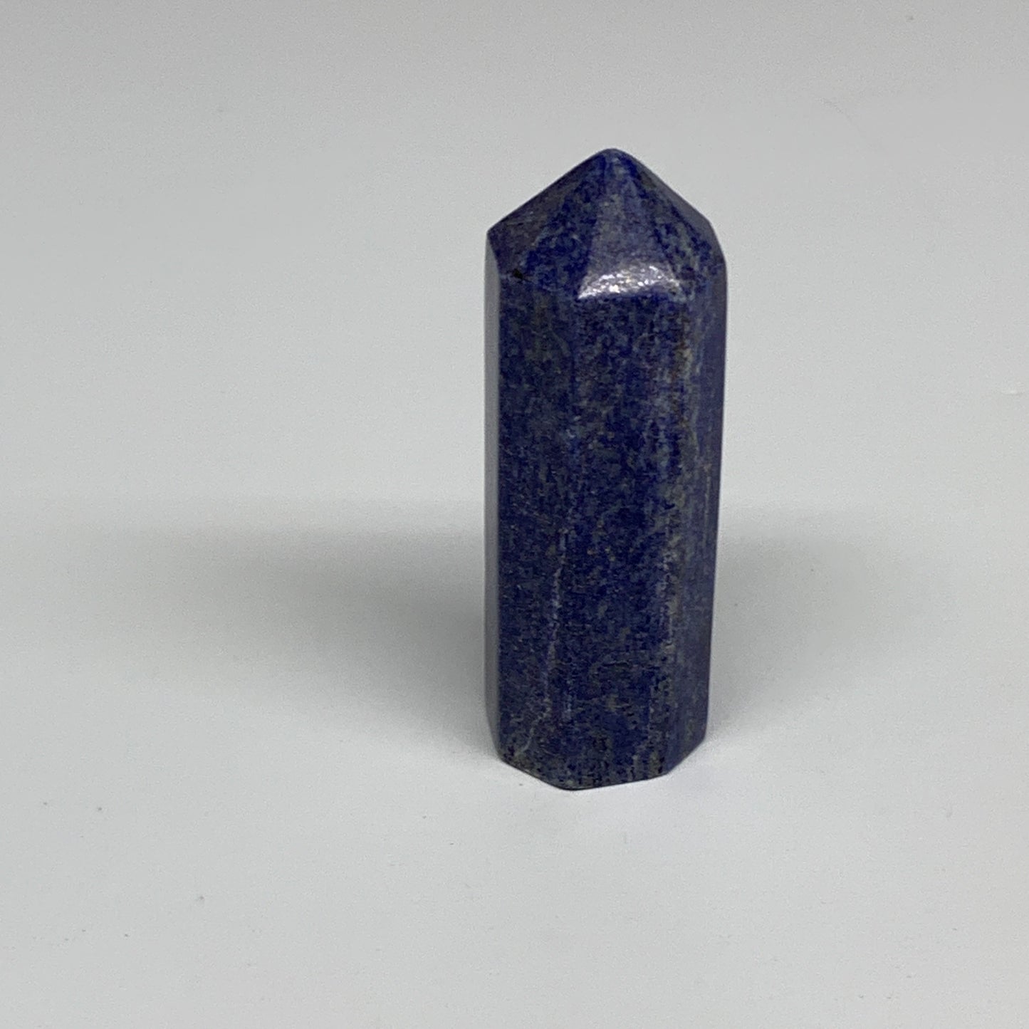 132.2g, 3.1"x1", Natural Lapis Lazuli Tower Point Obelisk Afghanistan,B30382