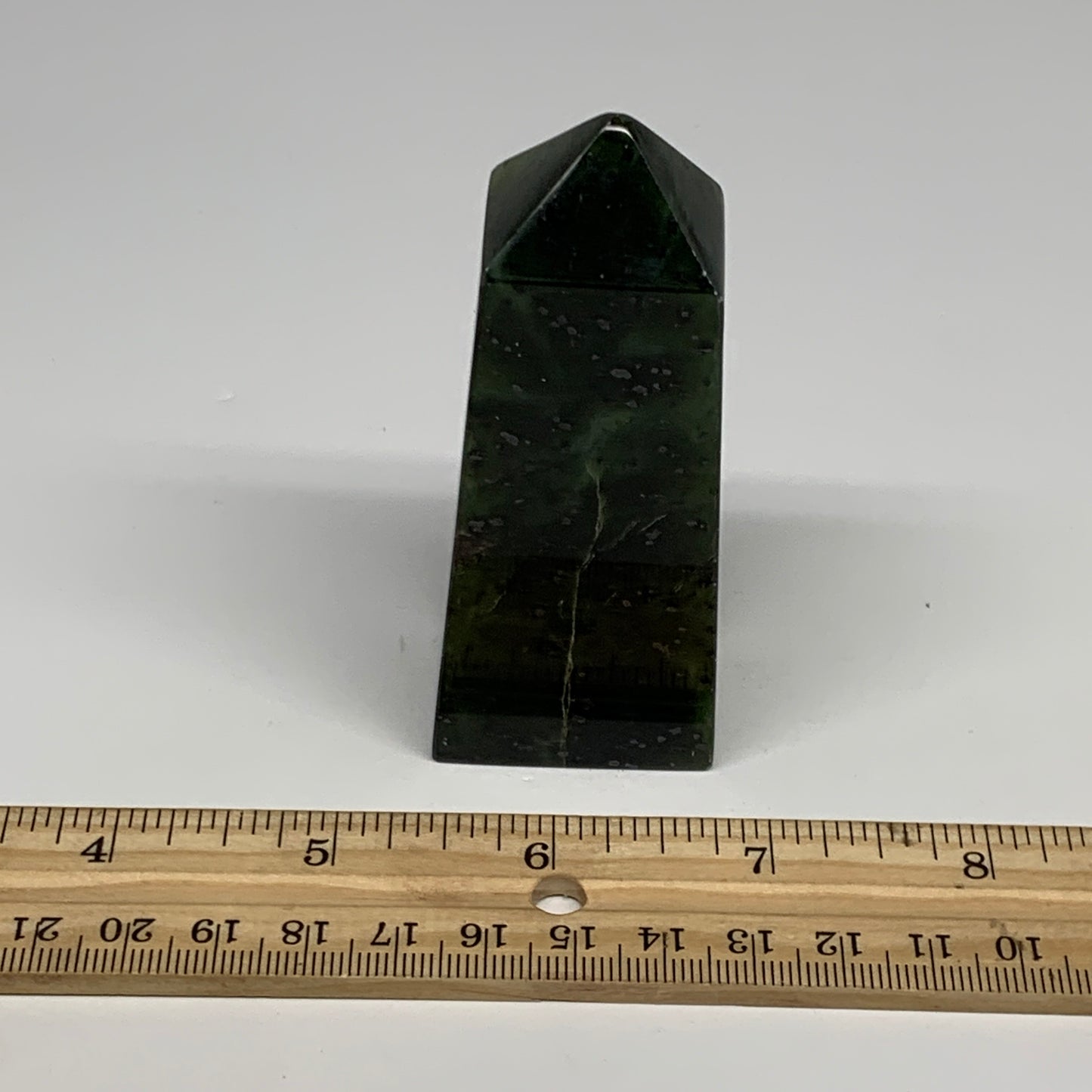 144.7g, 3.3"x1.4"x1", Serpentine Point Tower Obelisk Crystal @Pakistan, B29632