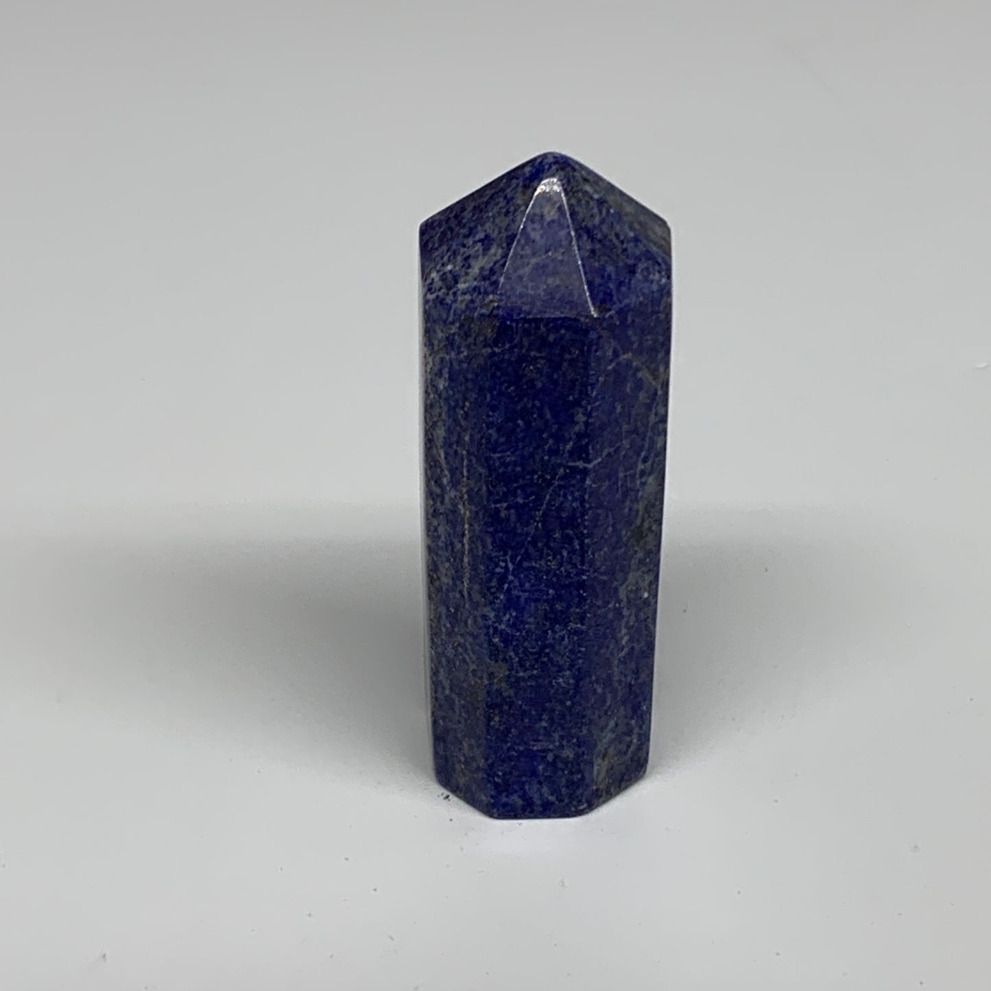 132.2g, 3.1"x1", Natural Lapis Lazuli Tower Point Obelisk Afghanistan,B30382