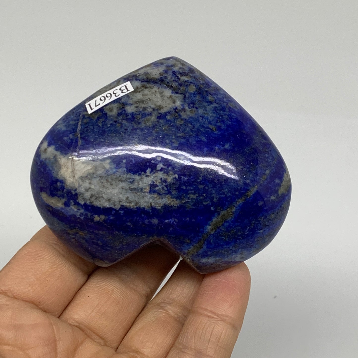0.44 lbs, 2.5"x2.9"x1.2", Natural Lapis Lazuli Heart Polished Crystal, B36671