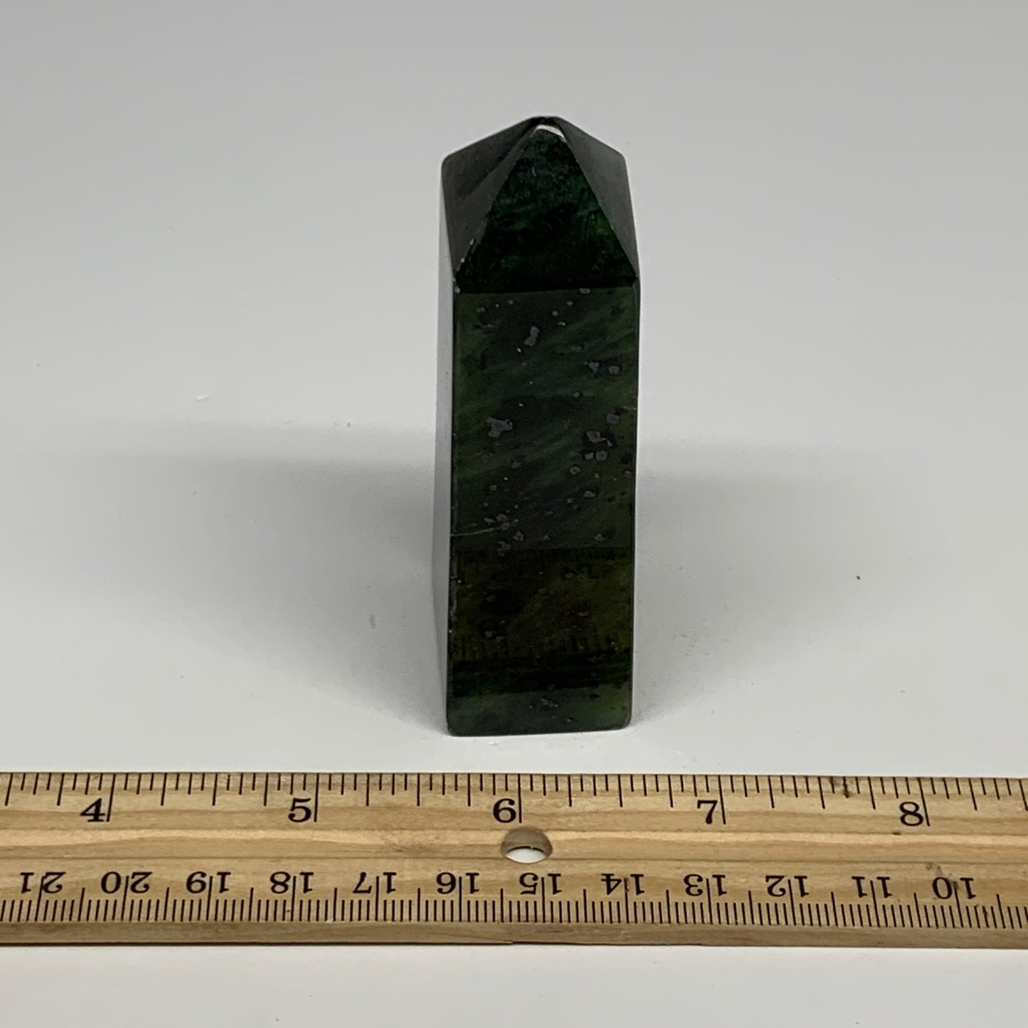 144.7g, 3.3"x1.4"x1", Serpentine Point Tower Obelisk Crystal @Pakistan, B29632