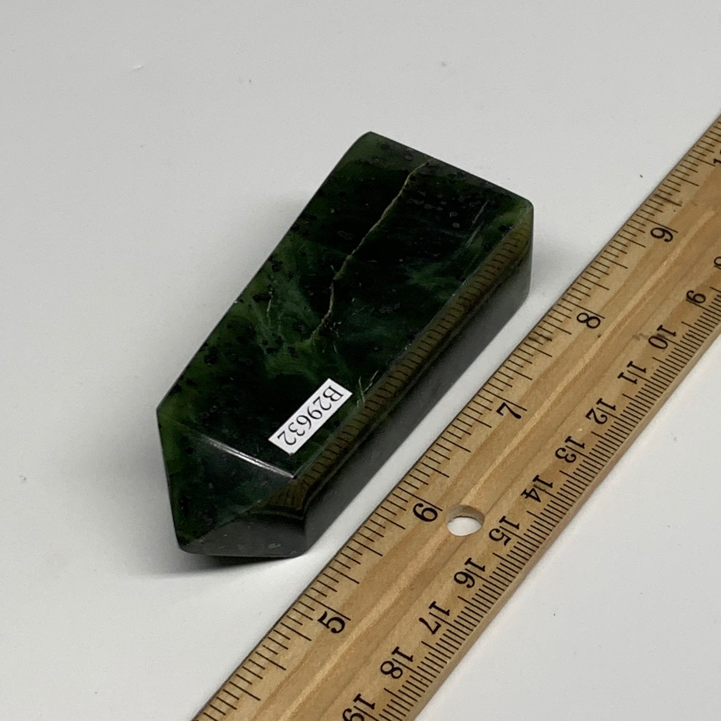 144.7g, 3.3"x1.4"x1", Serpentine Point Tower Obelisk Crystal @Pakistan, B29632