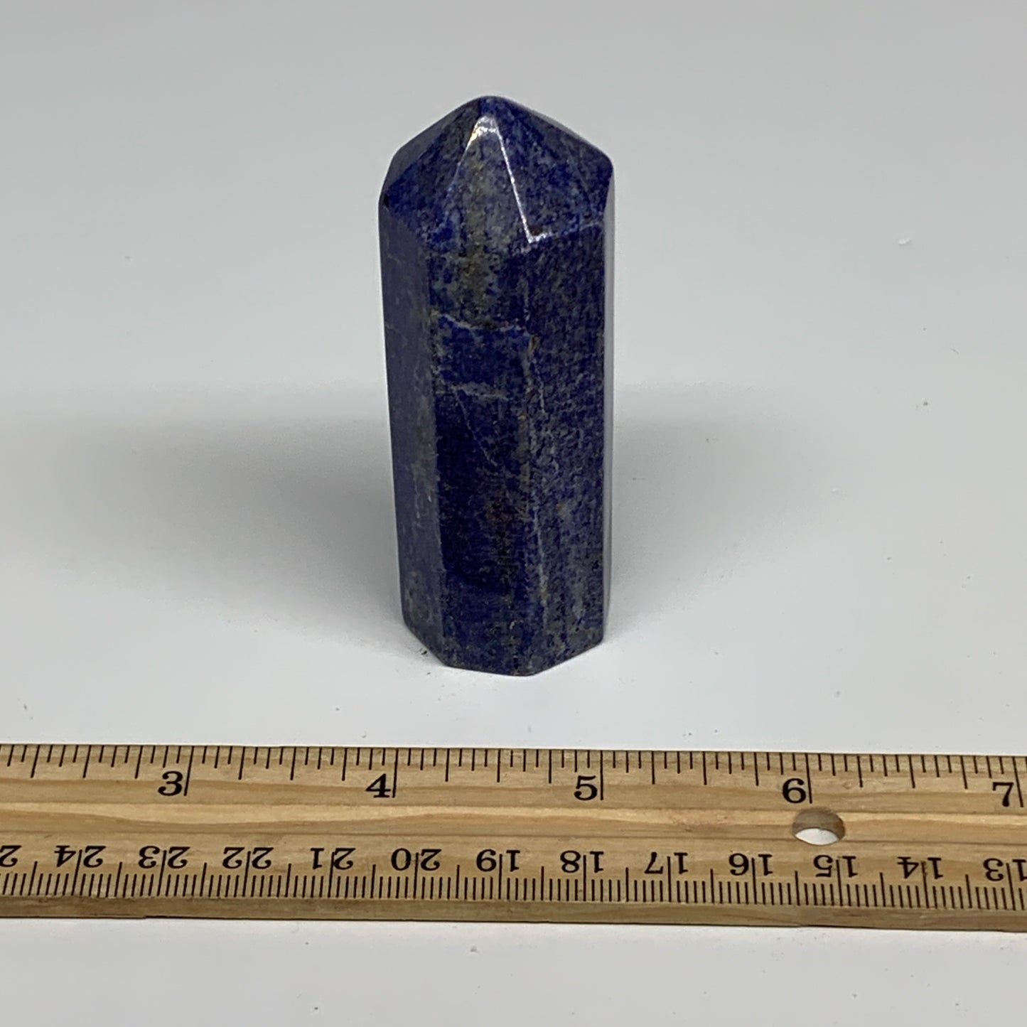 132.2g, 3.1"x1", Natural Lapis Lazuli Tower Point Obelisk Afghanistan,B30382