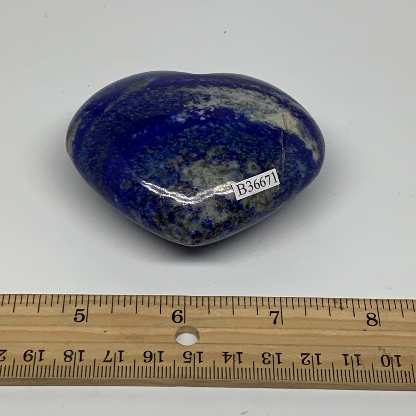 0.44 lbs, 2.5"x2.9"x1.2", Natural Lapis Lazuli Heart Polished Crystal, B36671