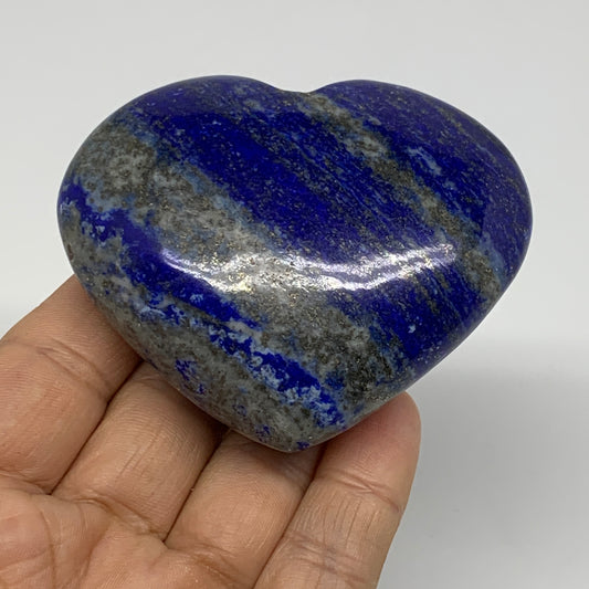 0.4 lbs, 2.5"x2.9"x1", Natural Lapis Lazuli Heart Polished Crystal, B36672