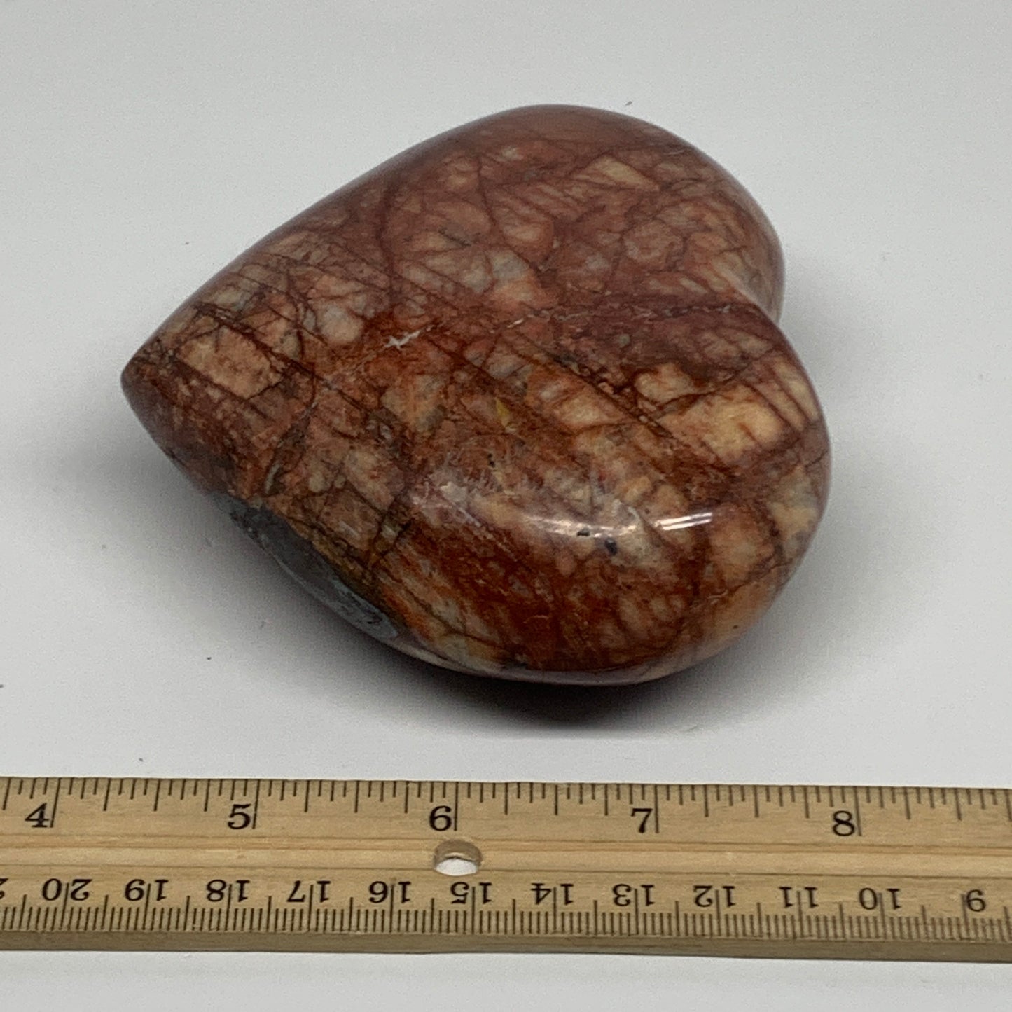1.28 lbs, 3.8"x4.3"x1.7", Red Jasper Heart Polished Healing Home Decor, B33919