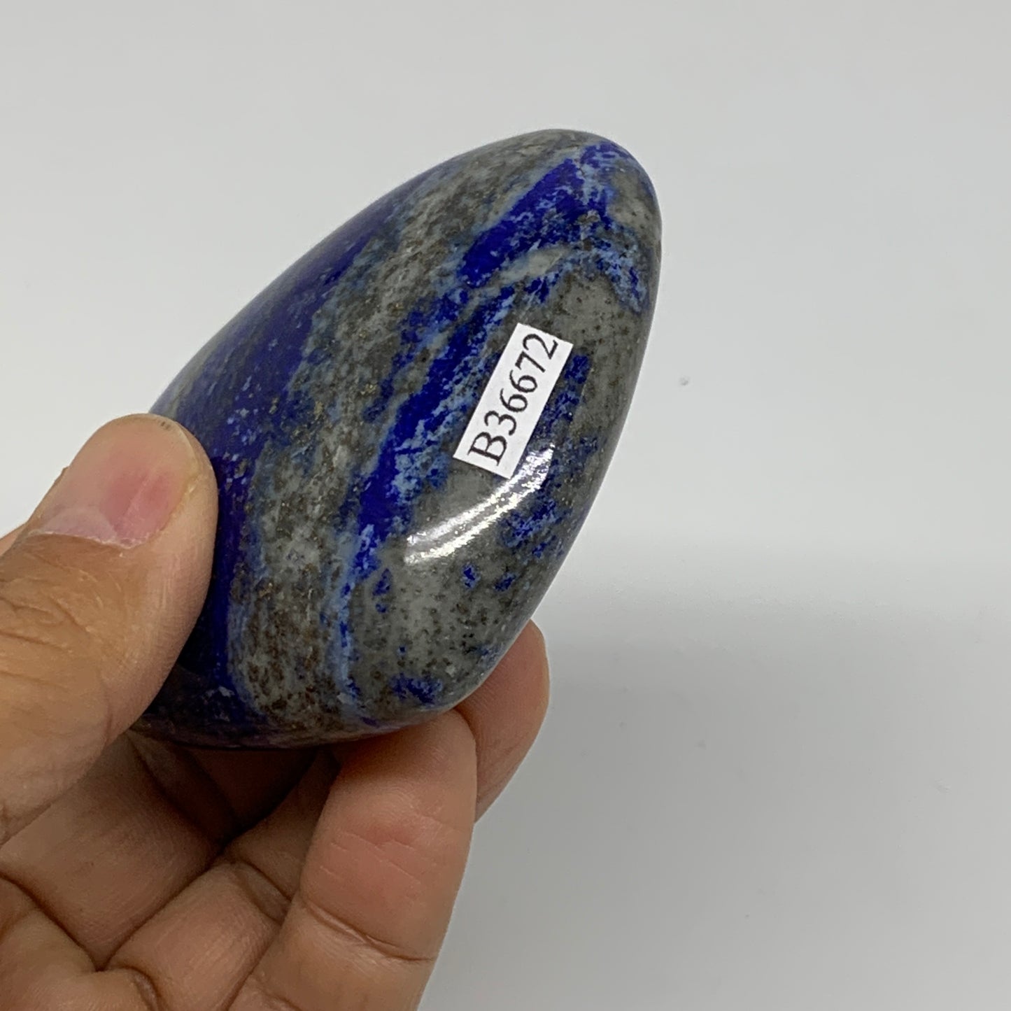 0.4 lbs, 2.5"x2.9"x1", Natural Lapis Lazuli Heart Polished Crystal, B36672