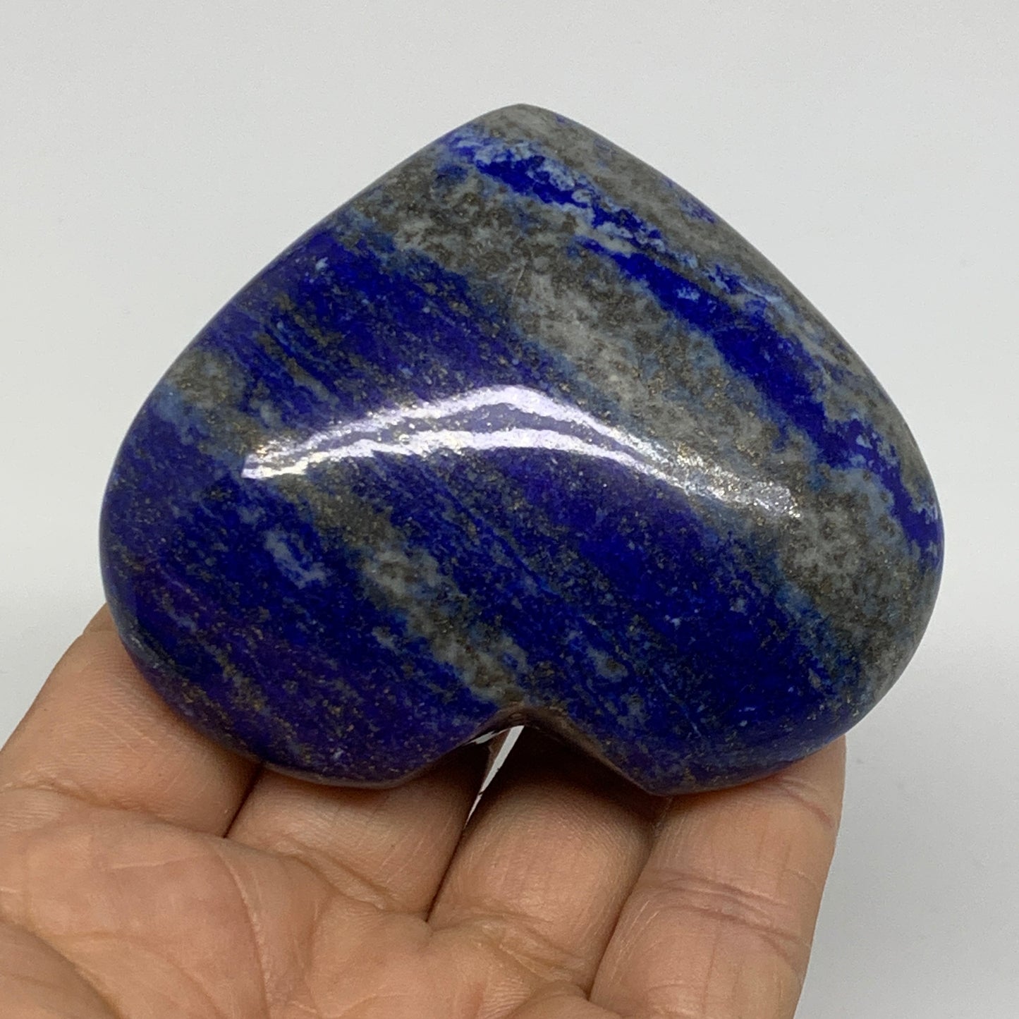 0.4 lbs, 2.5"x2.9"x1", Natural Lapis Lazuli Heart Polished Crystal, B36672