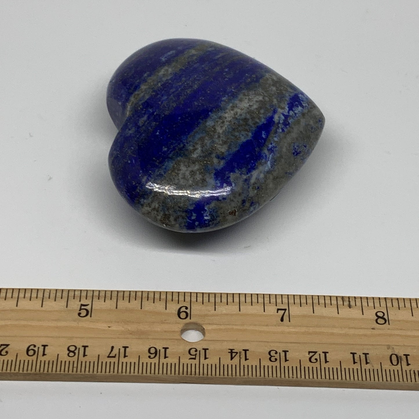 0.4 lbs, 2.5"x2.9"x1", Natural Lapis Lazuli Heart Polished Crystal, B36672