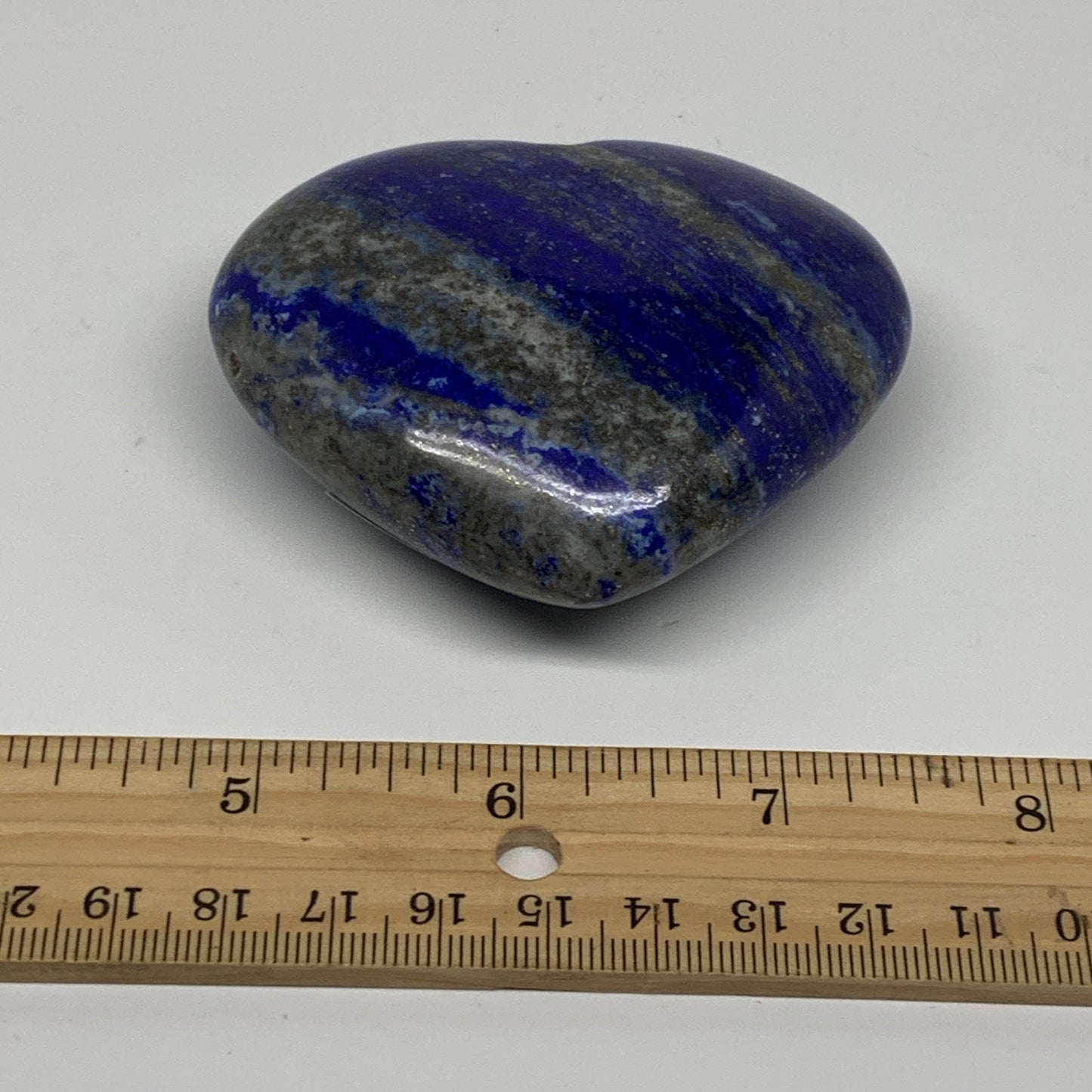 0.4 lbs, 2.5"x2.9"x1", Natural Lapis Lazuli Heart Polished Crystal, B36672