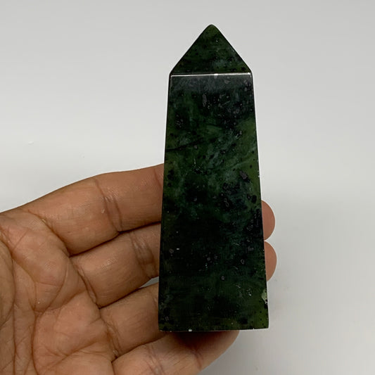 164g, 3.6"x1.3"x1.2", Serpentine Point Tower Obelisk Crystal @Pakistan, B29634