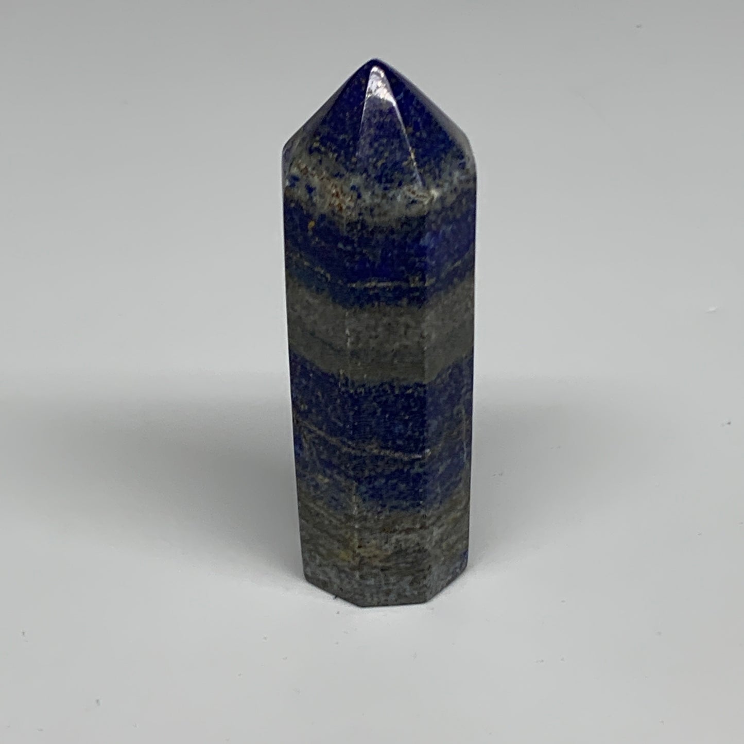 174.4g, 3.6"x1.1", Natural Lapis Lazuli Tower Point Obelisk Afghanistan,B30383