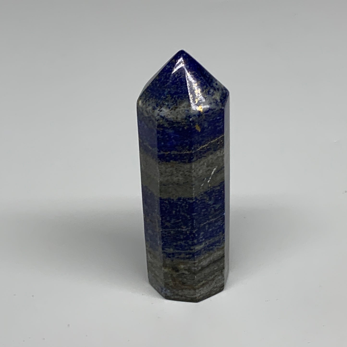 174.4g, 3.6"x1.1", Natural Lapis Lazuli Tower Point Obelisk Afghanistan,B30383