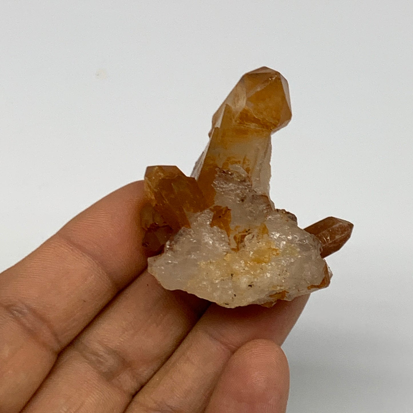 35.2g, 1.8"x1.7"x0.9", Orange Quartz Cluster Crystal Terminated @Brazil, B28900