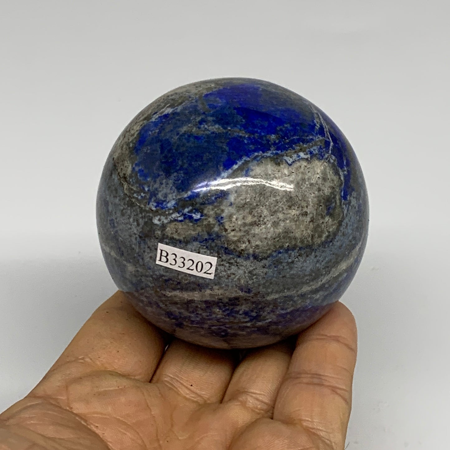 0.97 lbs, 2.6" (65mm), Lapis Lazuli Sphere Ball Gemstone @Afghanistan, B33202
