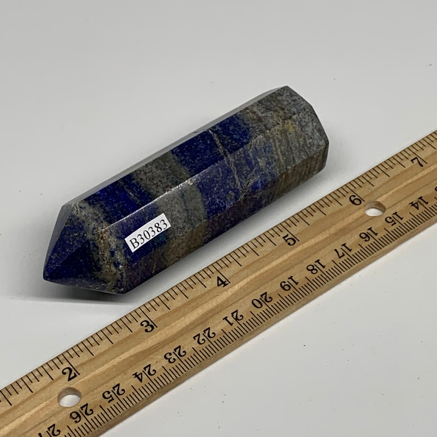 174.4g, 3.6"x1.1", Natural Lapis Lazuli Tower Point Obelisk Afghanistan,B30383