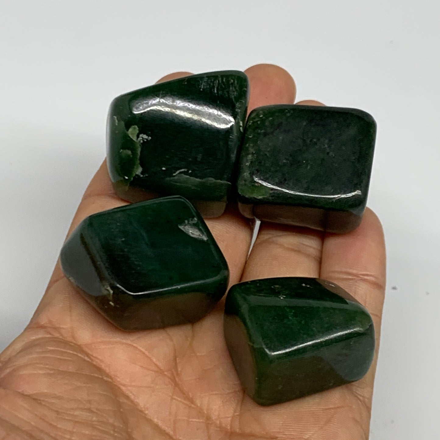 160.1g, 1"-1.2", 4pcs, Natural Nephrite Jade Tumbled Stone @Afghanistan,B31905
