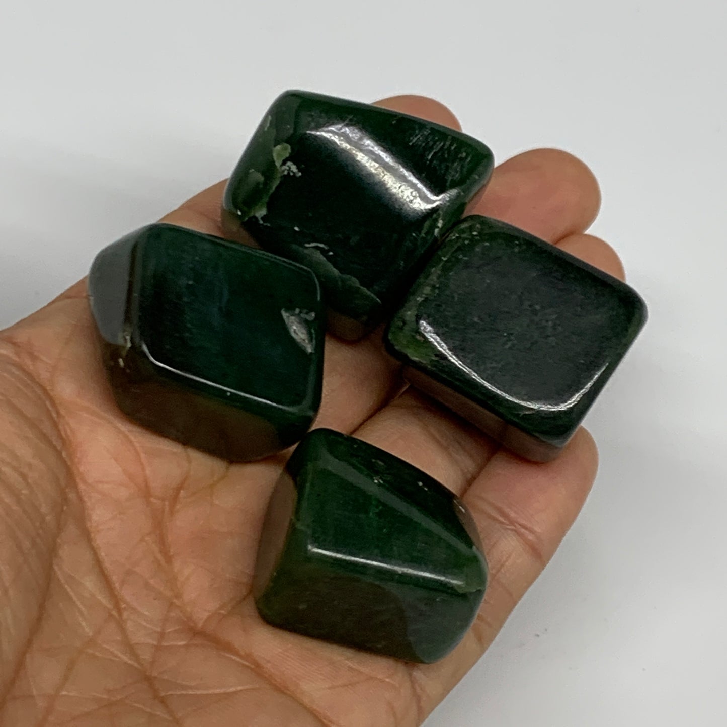 160.1g, 1"-1.2", 4pcs, Natural Nephrite Jade Tumbled Stone @Afghanistan,B31905